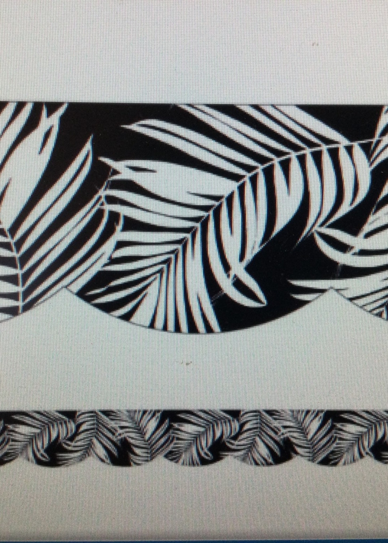 Schoolgirl Style Simply Boho Black and White Leaves Border