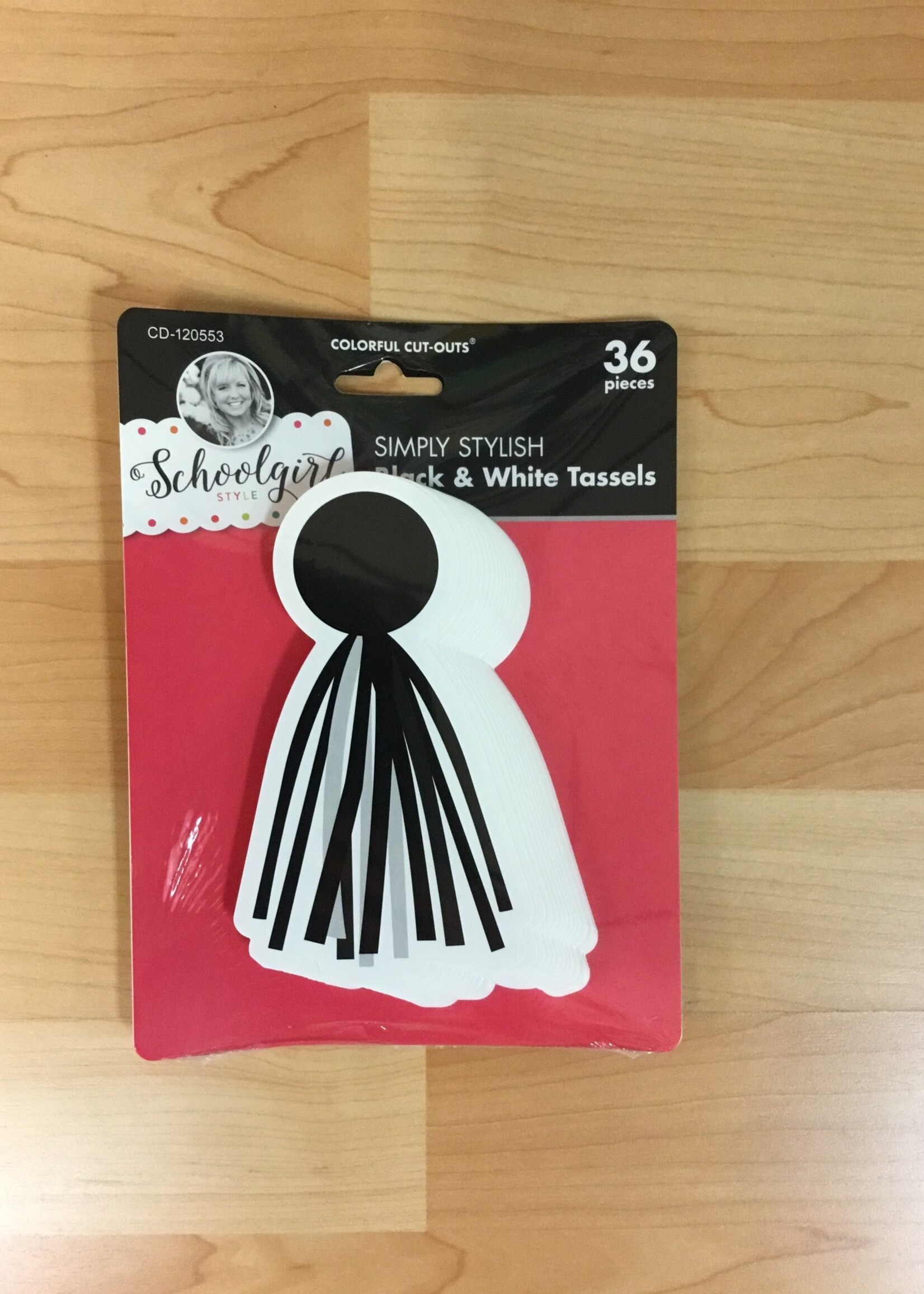 Schoolgirl Style Simply Stylish Black & White Tassels Cutouts