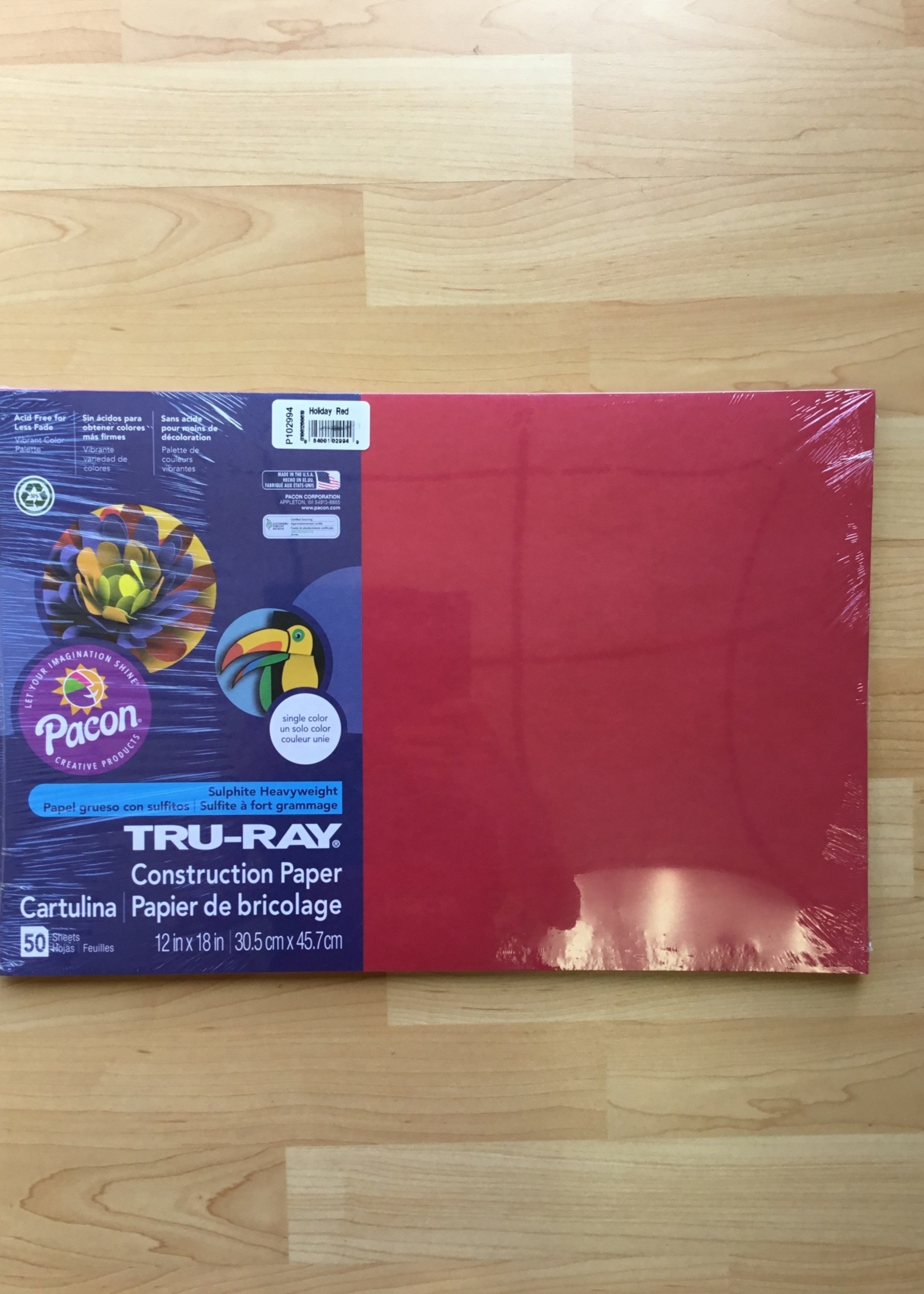 Holiday Red 12" x 18" Tru-Ray Construction Paper 50 sheets