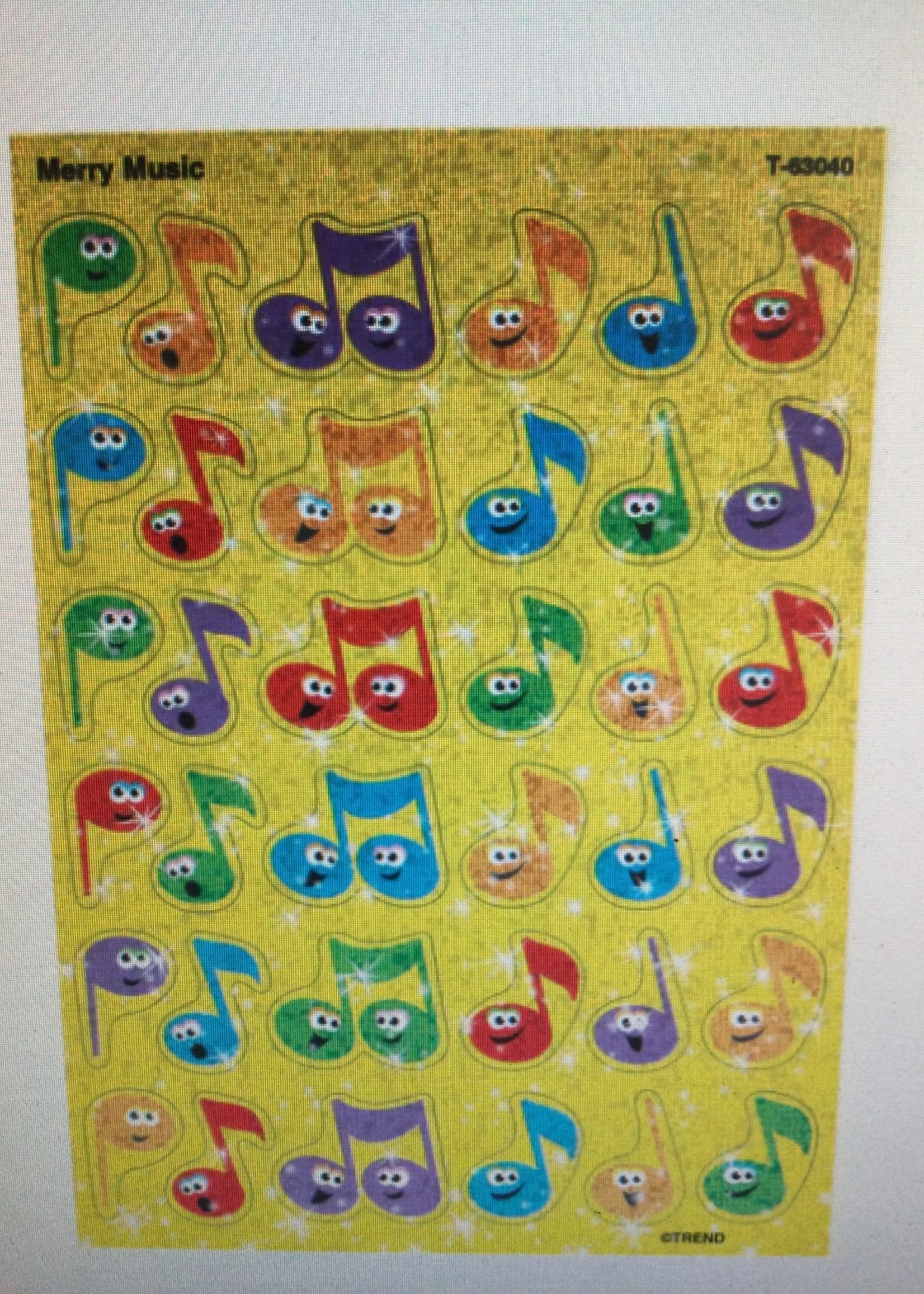 Merry Music Sparkle Stickers 2 sheets
