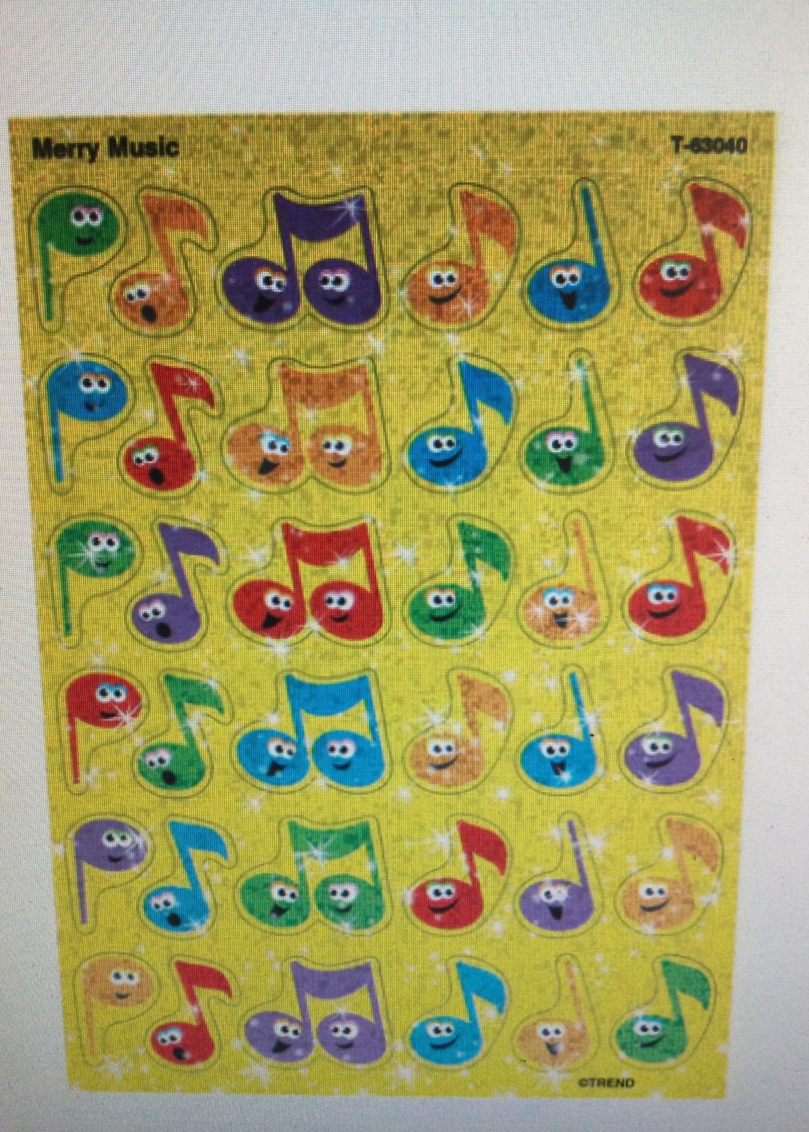 Merry Music Sparkle Stickers