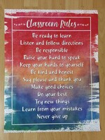 Watercolor Class Rules Chart