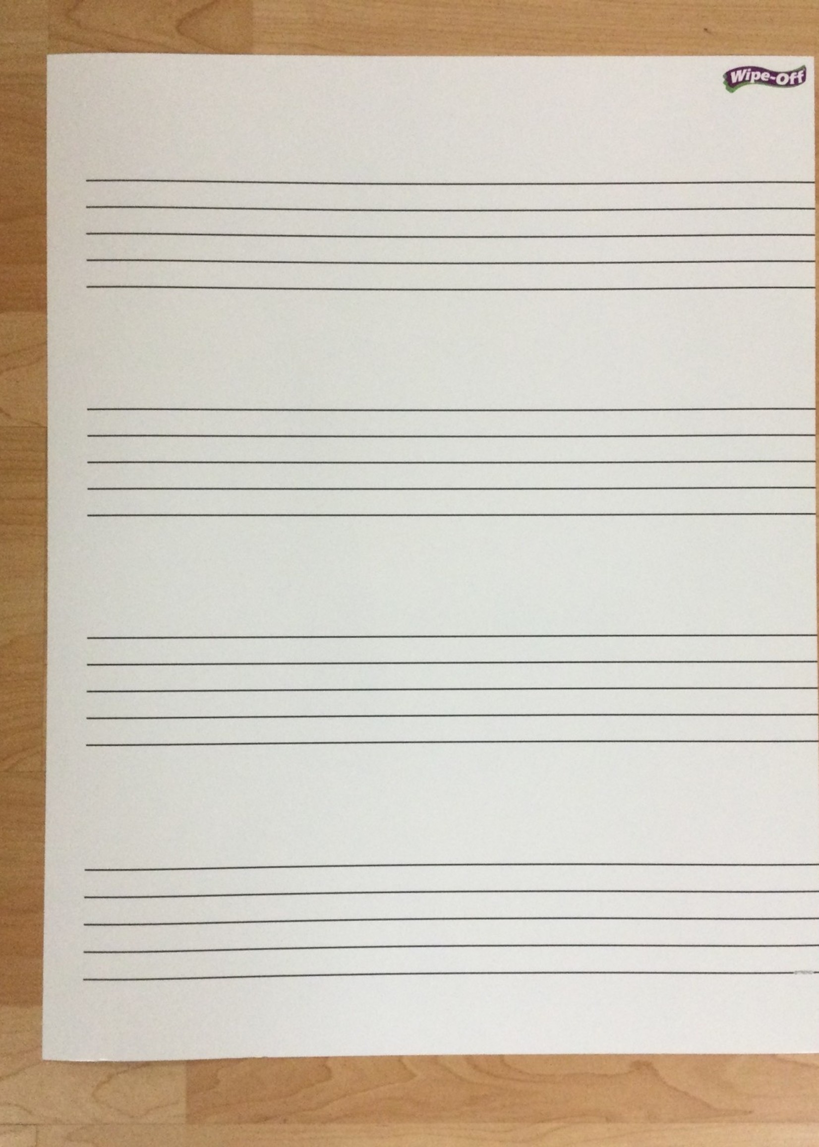 Wipe-Off Music Staff Chart