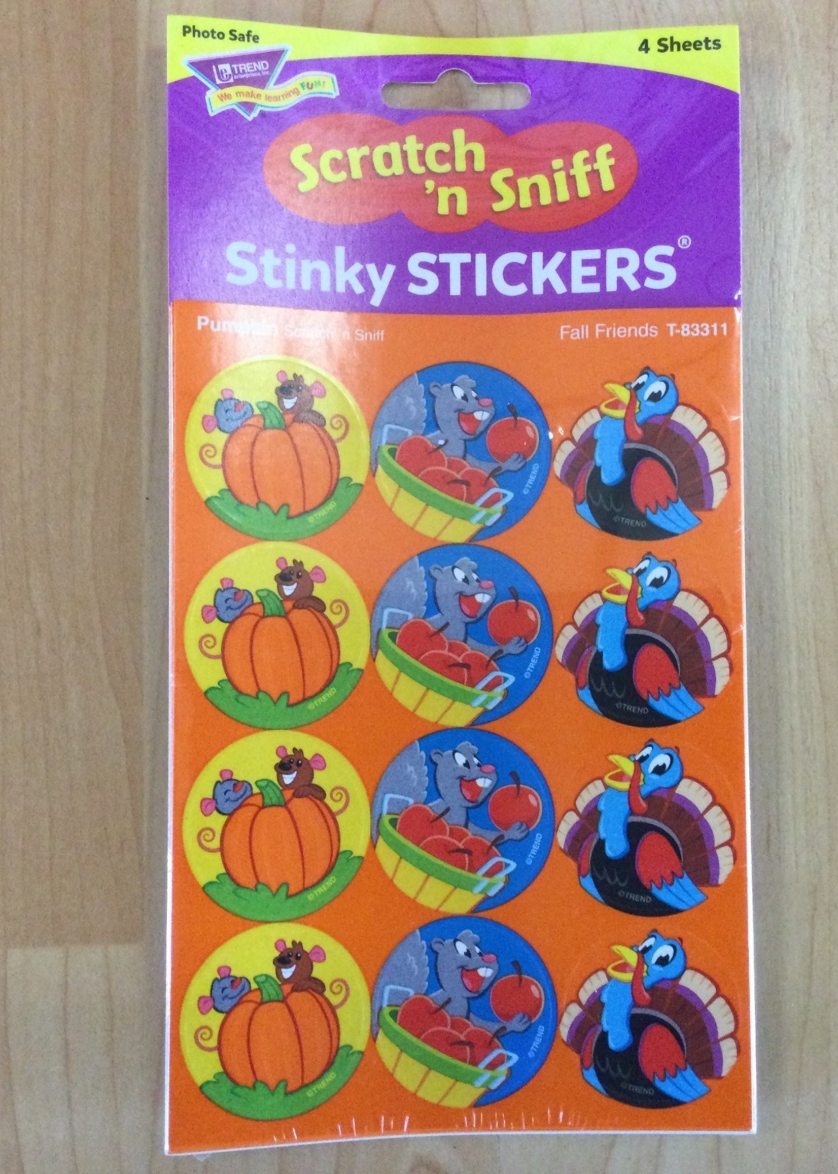 Fall Friends Pumpkin Stinky Stickers 48pc