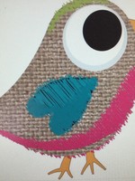 Burlap Scribble Tweet Bird Magnetic Eraser