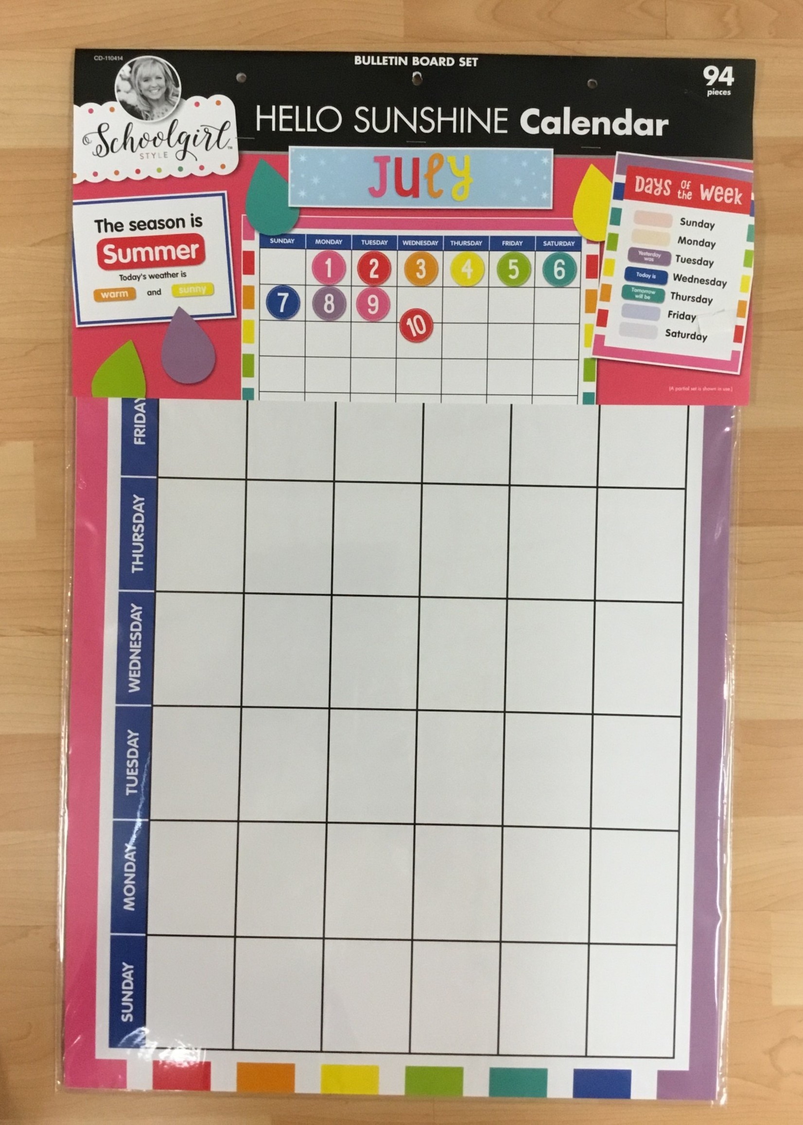 Schoolgirl Style Hello Sunshine Calendar Bulletin Board