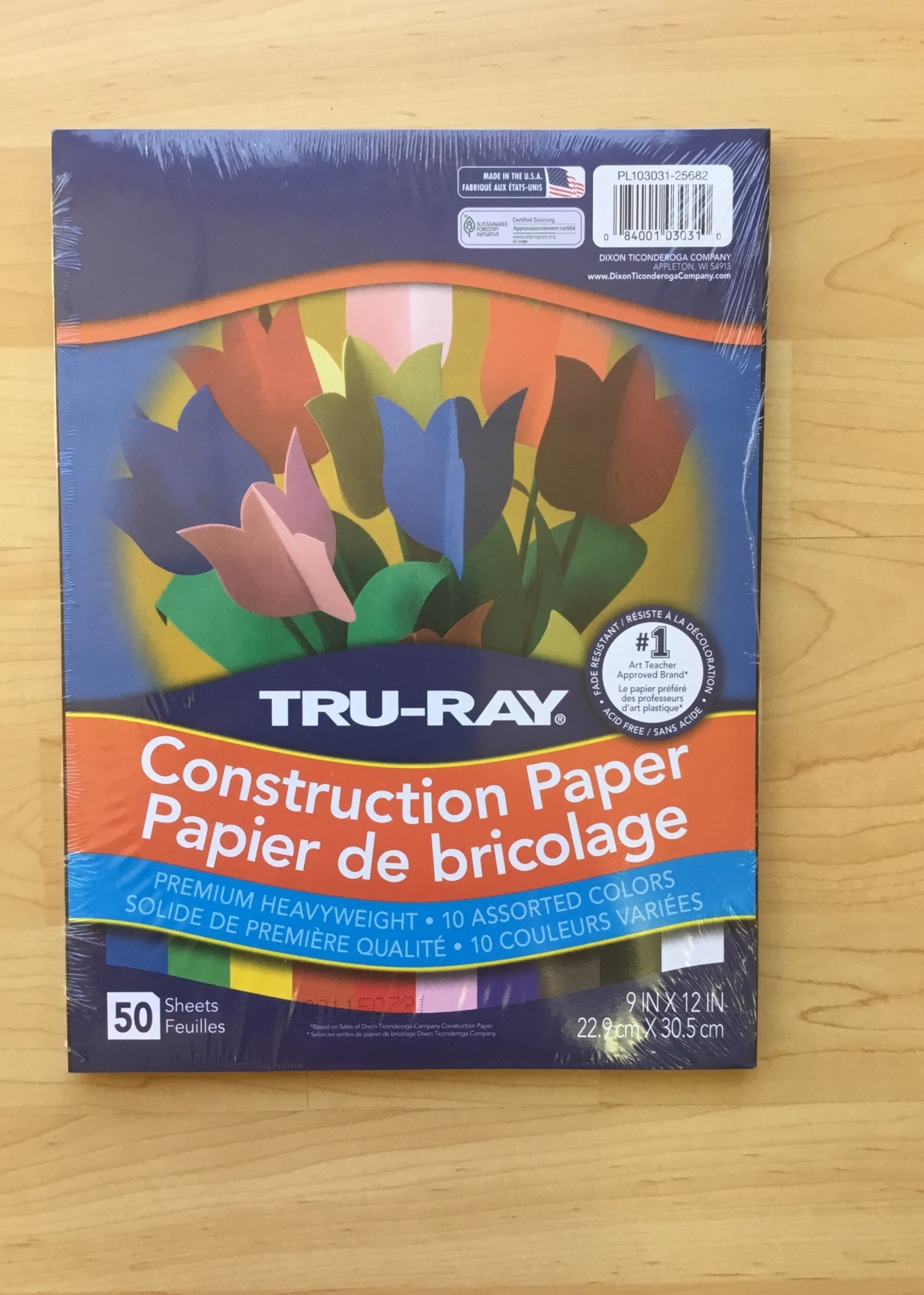 Assorted 9" x 12" Tru-Ray Construction Paper 50 sheets