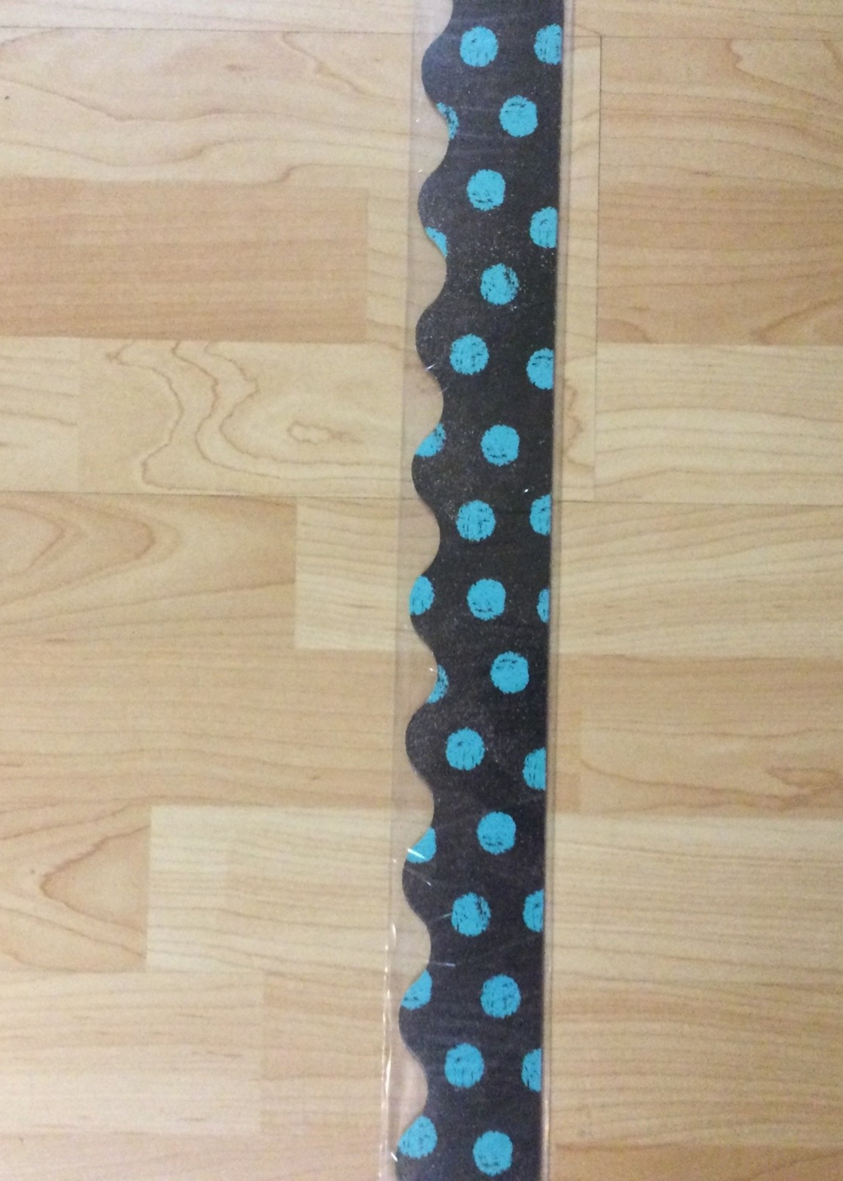 Turquiose Dots on Chalkboard Border