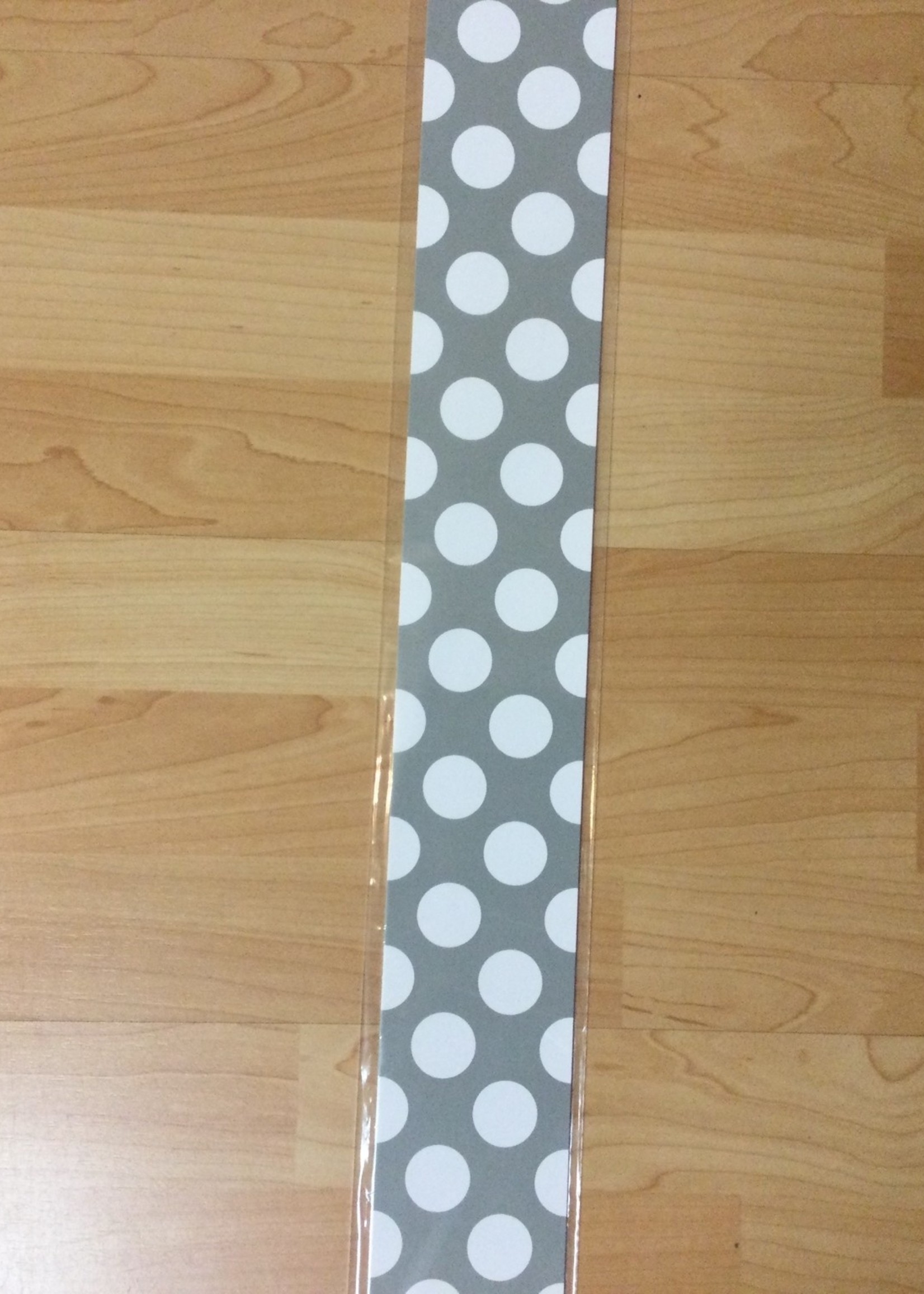 Schoolgirl Style Gray Polka Dot Straight Border 36'