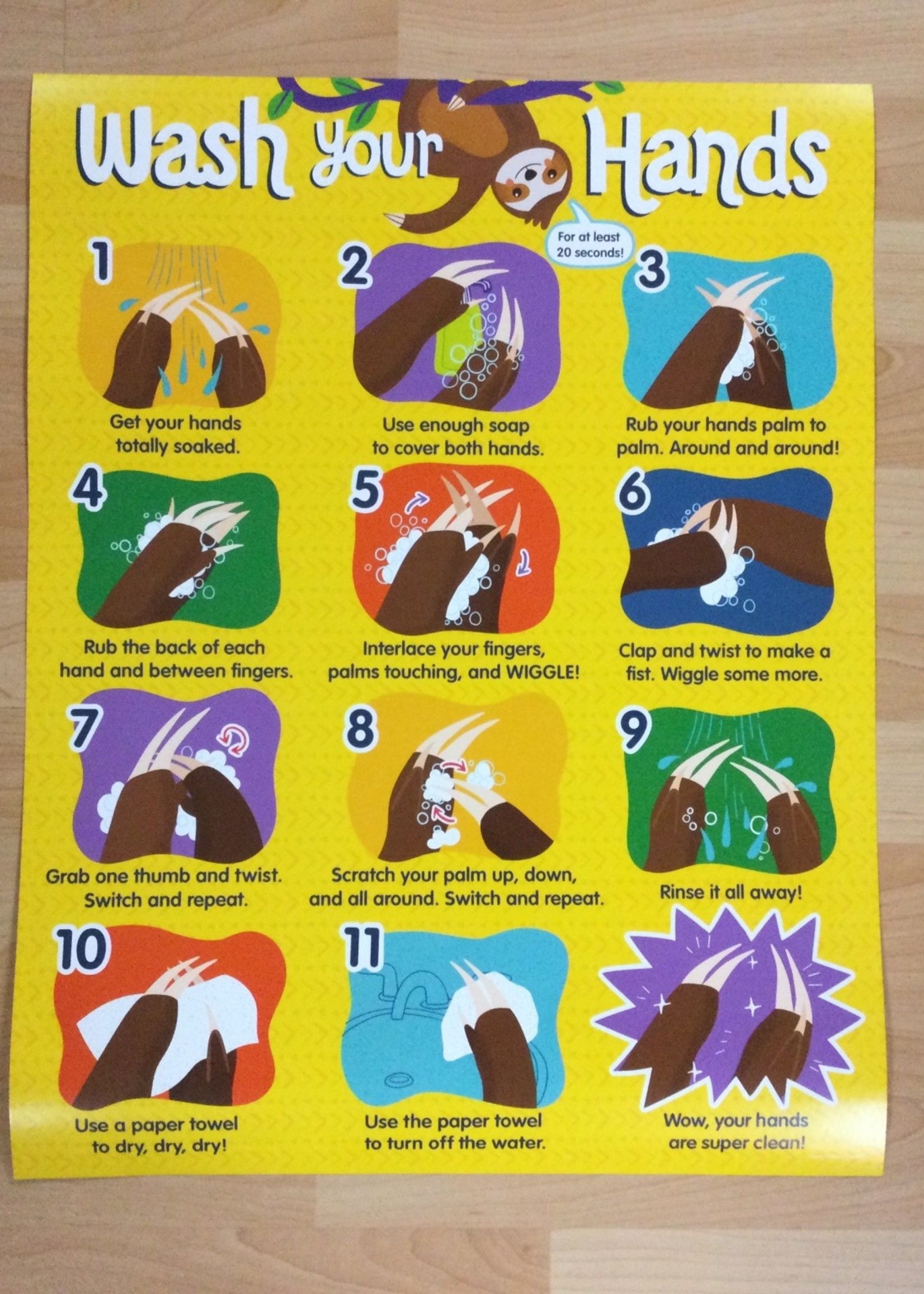 Sloth Wash Your Hands Chart
