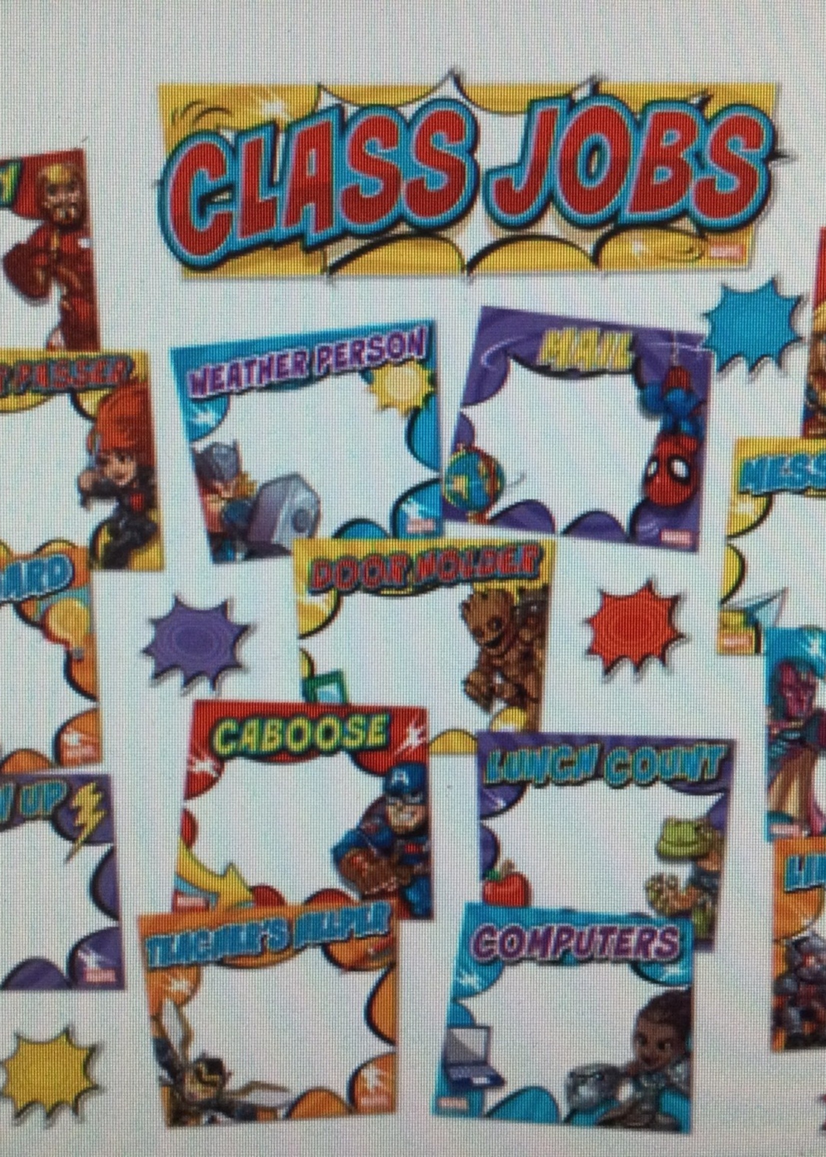 Marvel Class Jobs Mini Bulletin Board Set