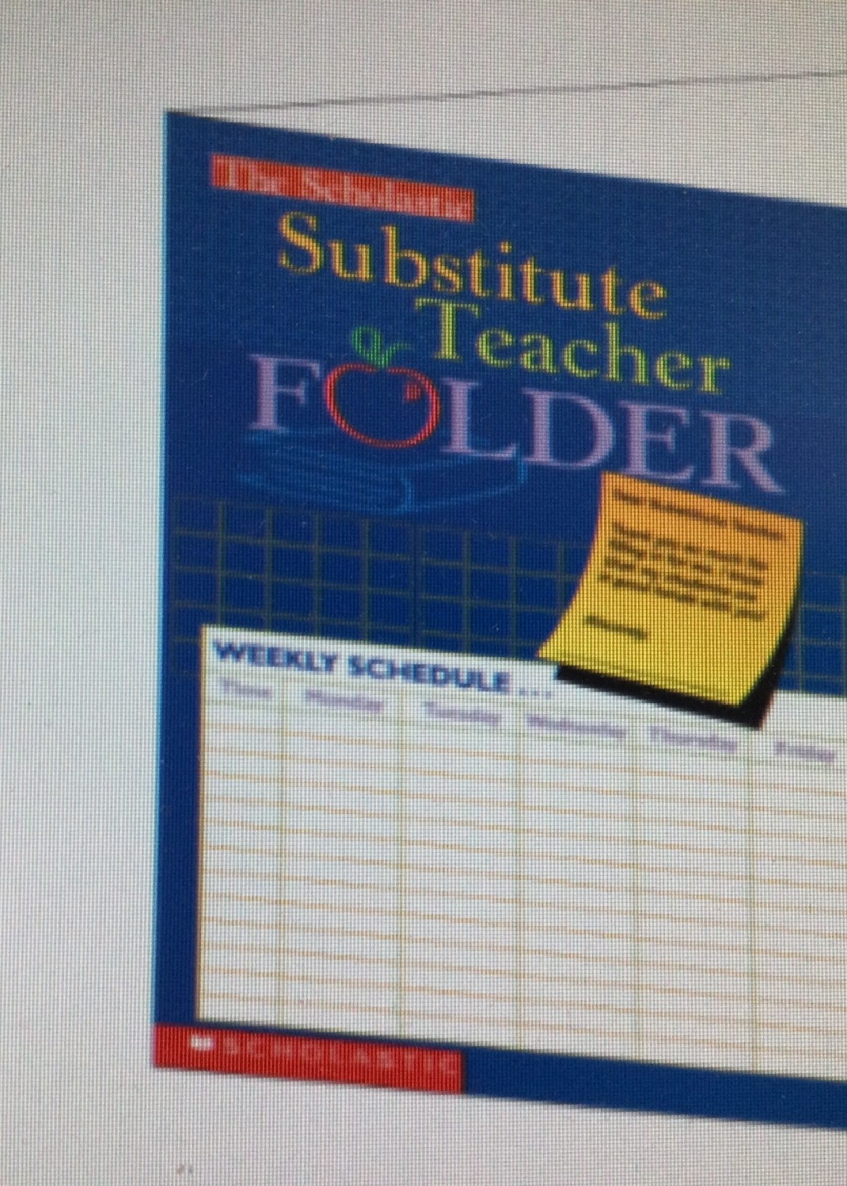 Substitute Teacher Folder