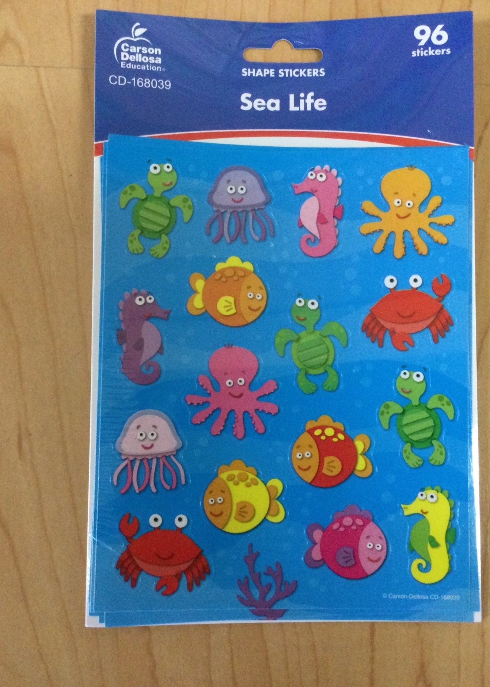 Sea Life Shape Stickers 96pc