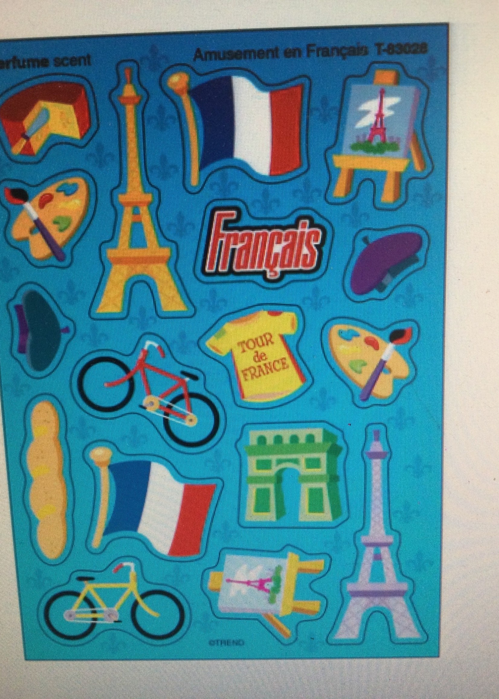 En Francais Perfume Stickers 4 sheets