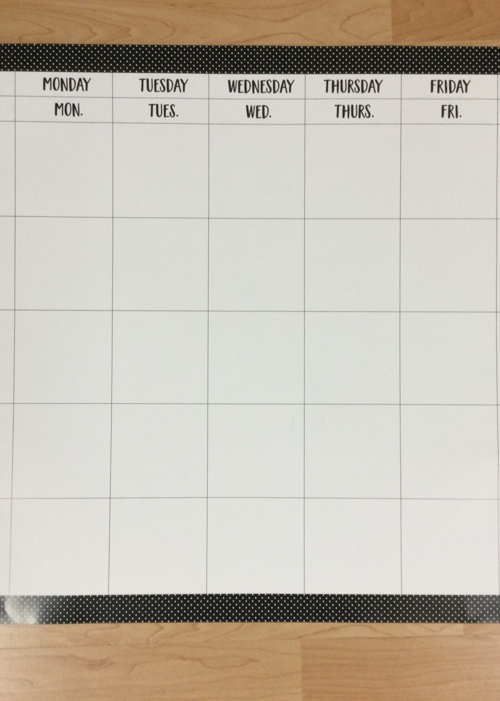 Black Dotted Swiss Calendar Chart