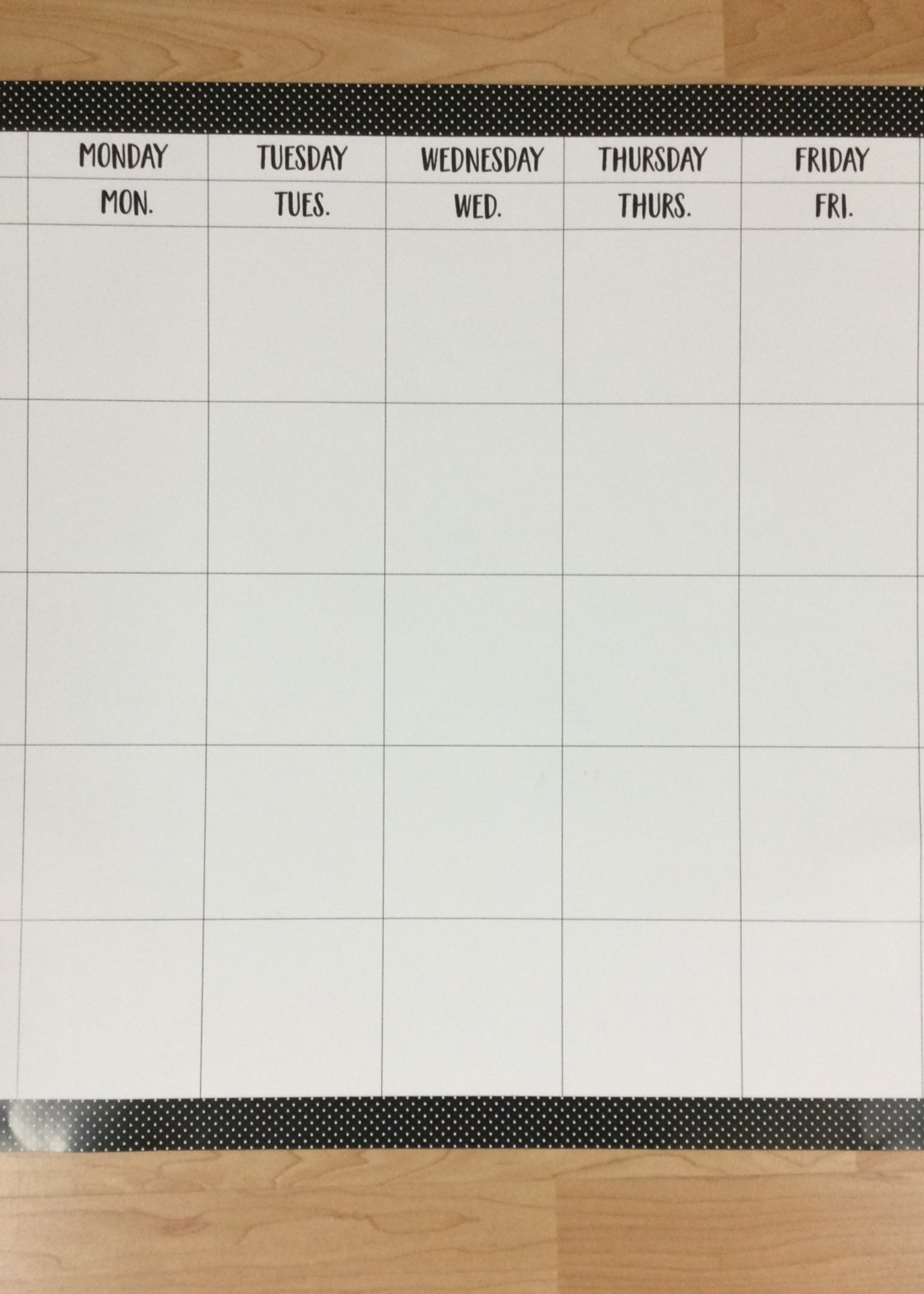 Black Polka Dot Calendar Chart