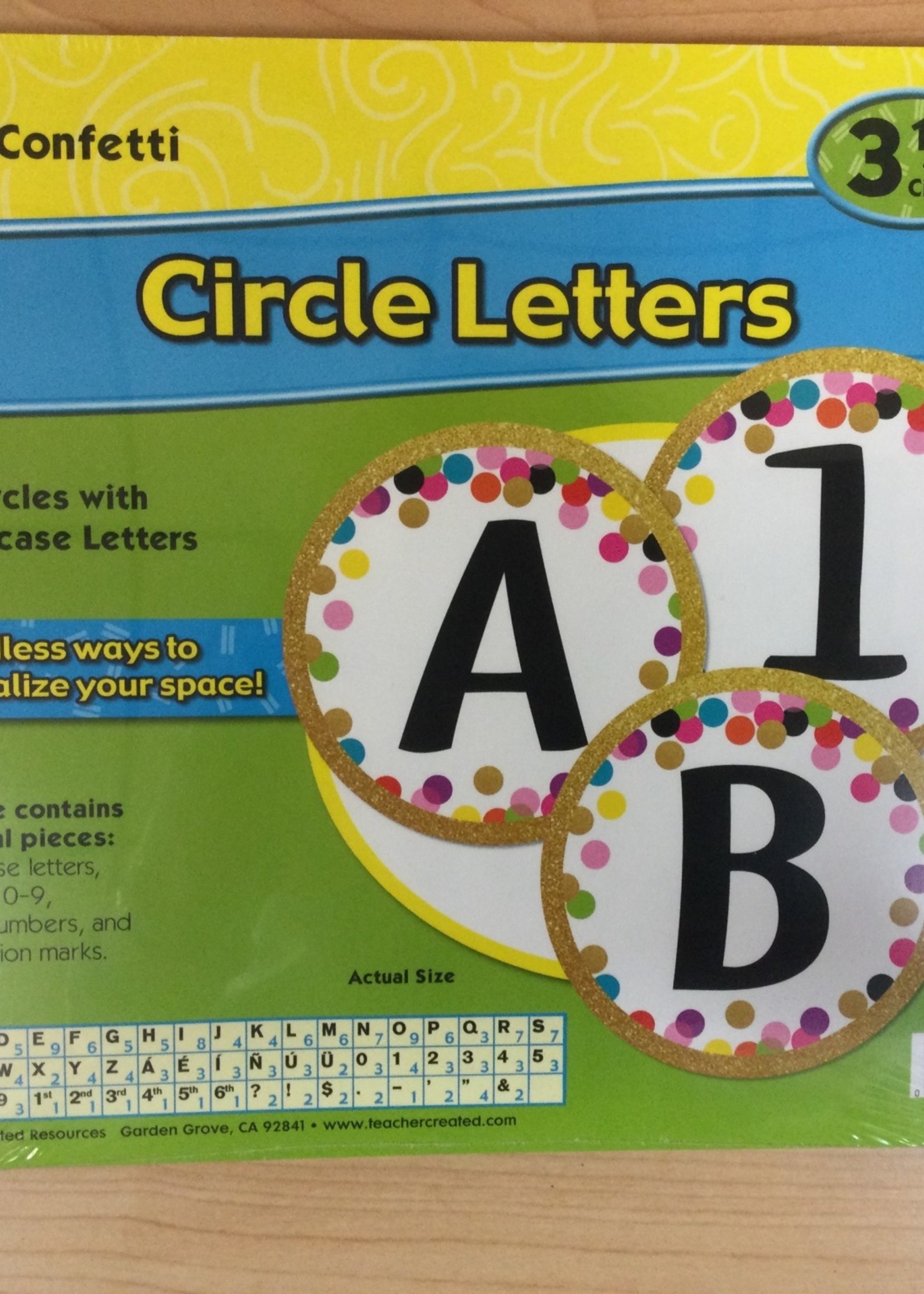 Confetti 3 1/2" Circle Letters 216pc