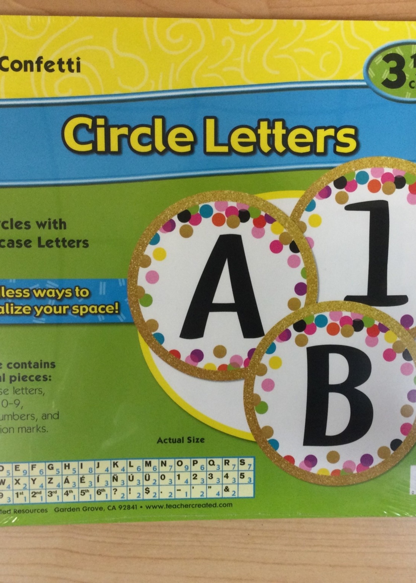 Confetti 3 1/2" Circle Letters