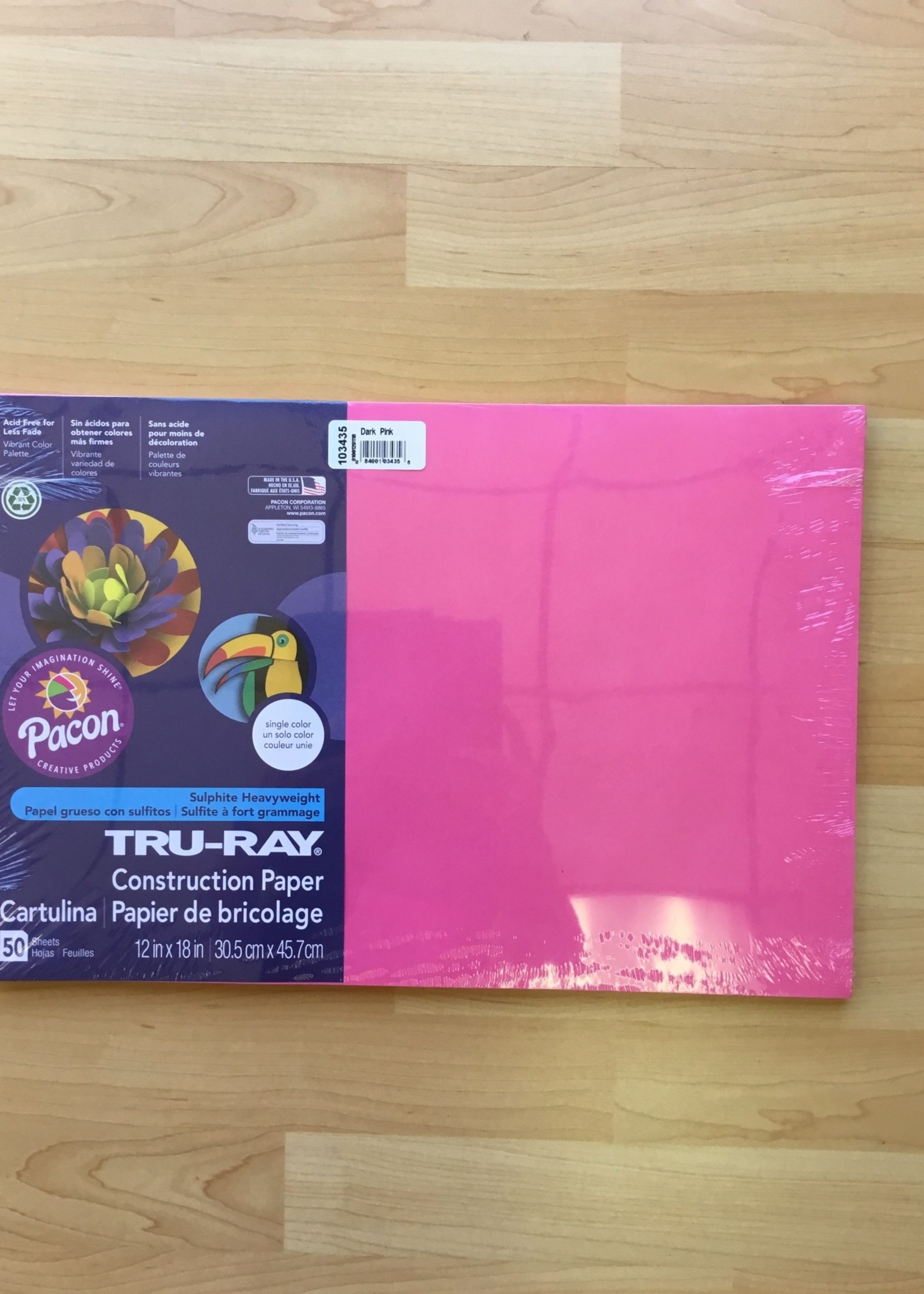 Dark Pink 12" x 18" Tru-Ray Construction Paper 50 sheets