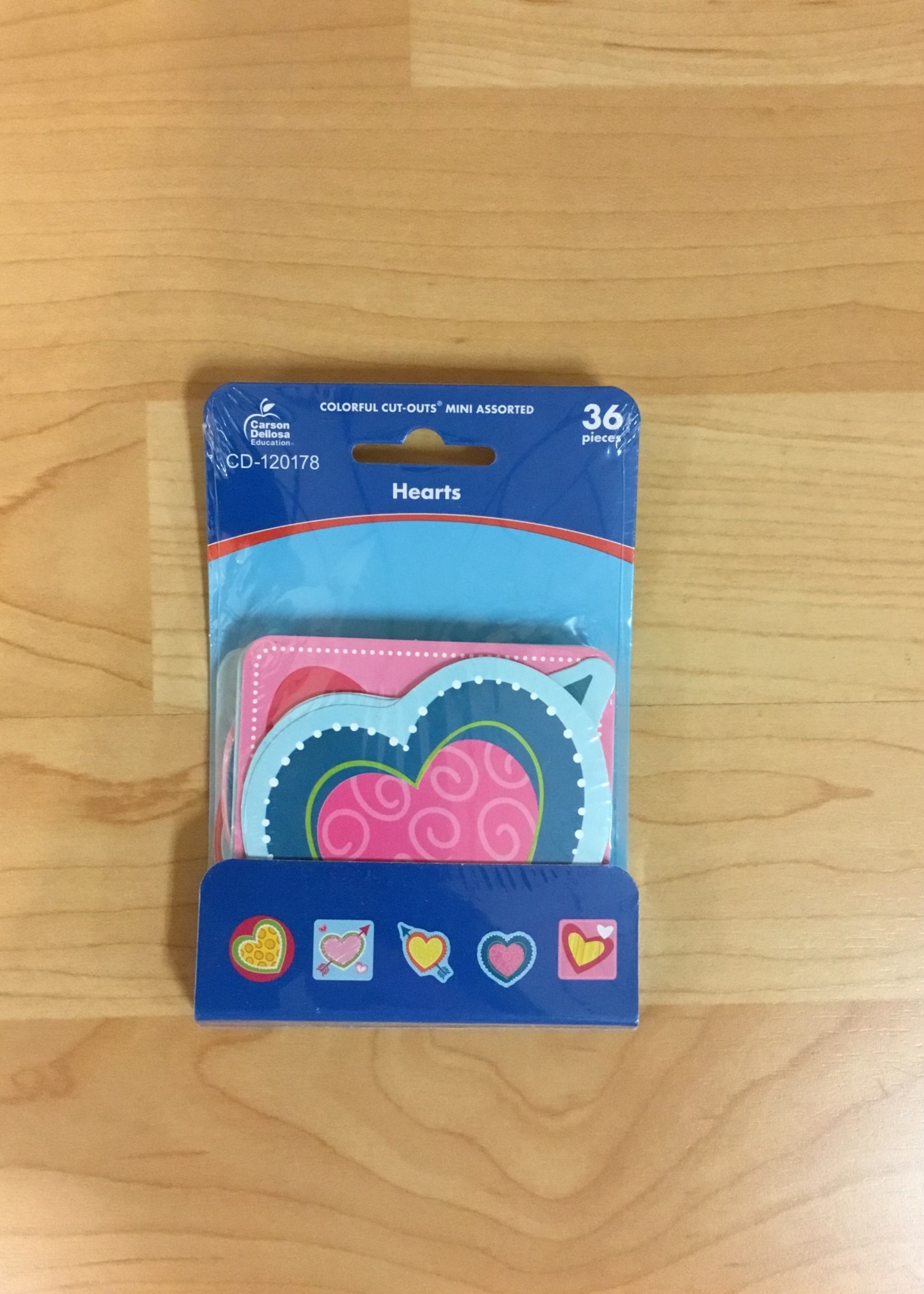 Assorted Hearts Mini Cutouts 36pc