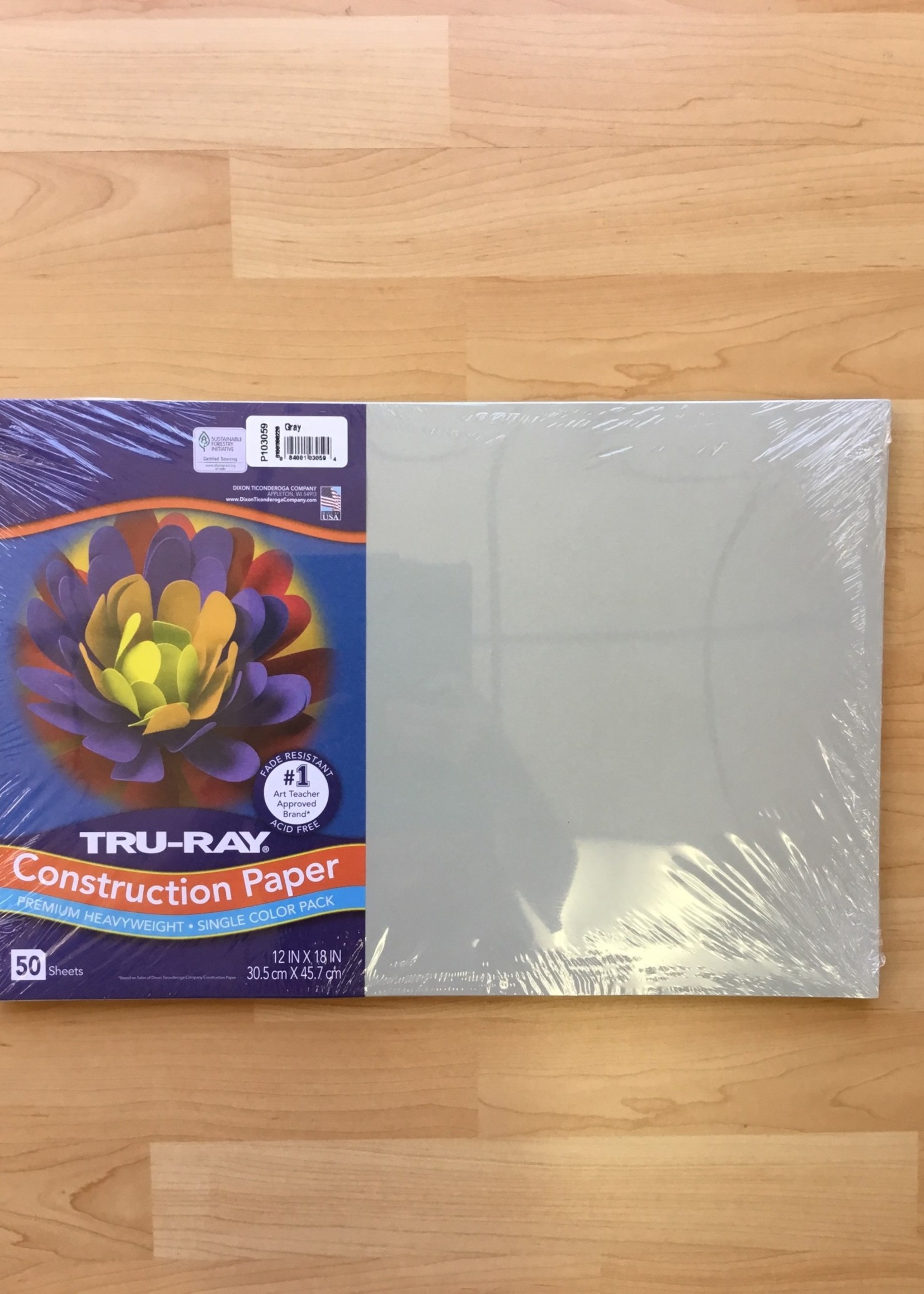 Grey 12" x 18" Tru-Ray Construction Paper 50 sheets
