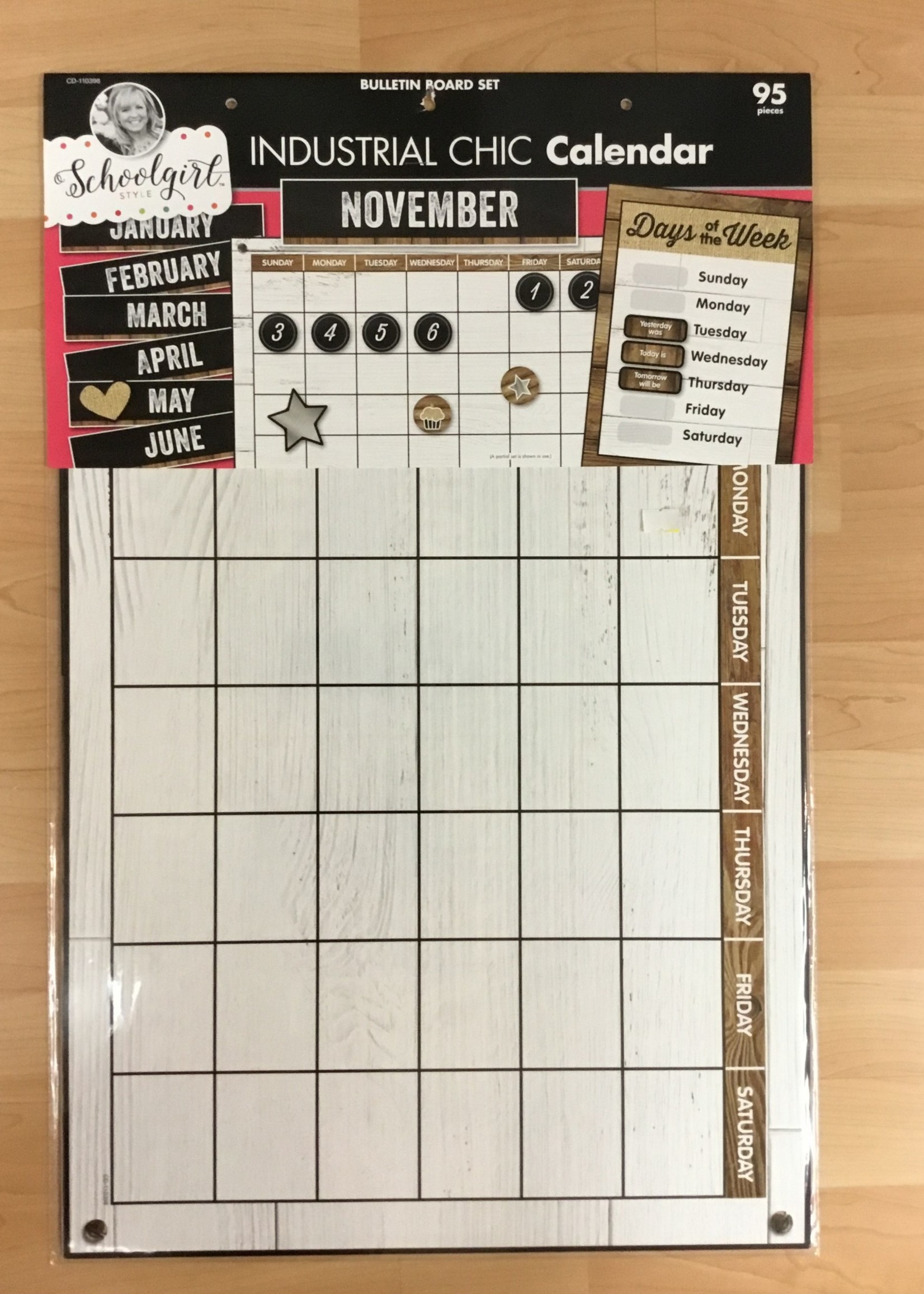Schoolgirl Style Industrial Chic Calendar Bulletin Board