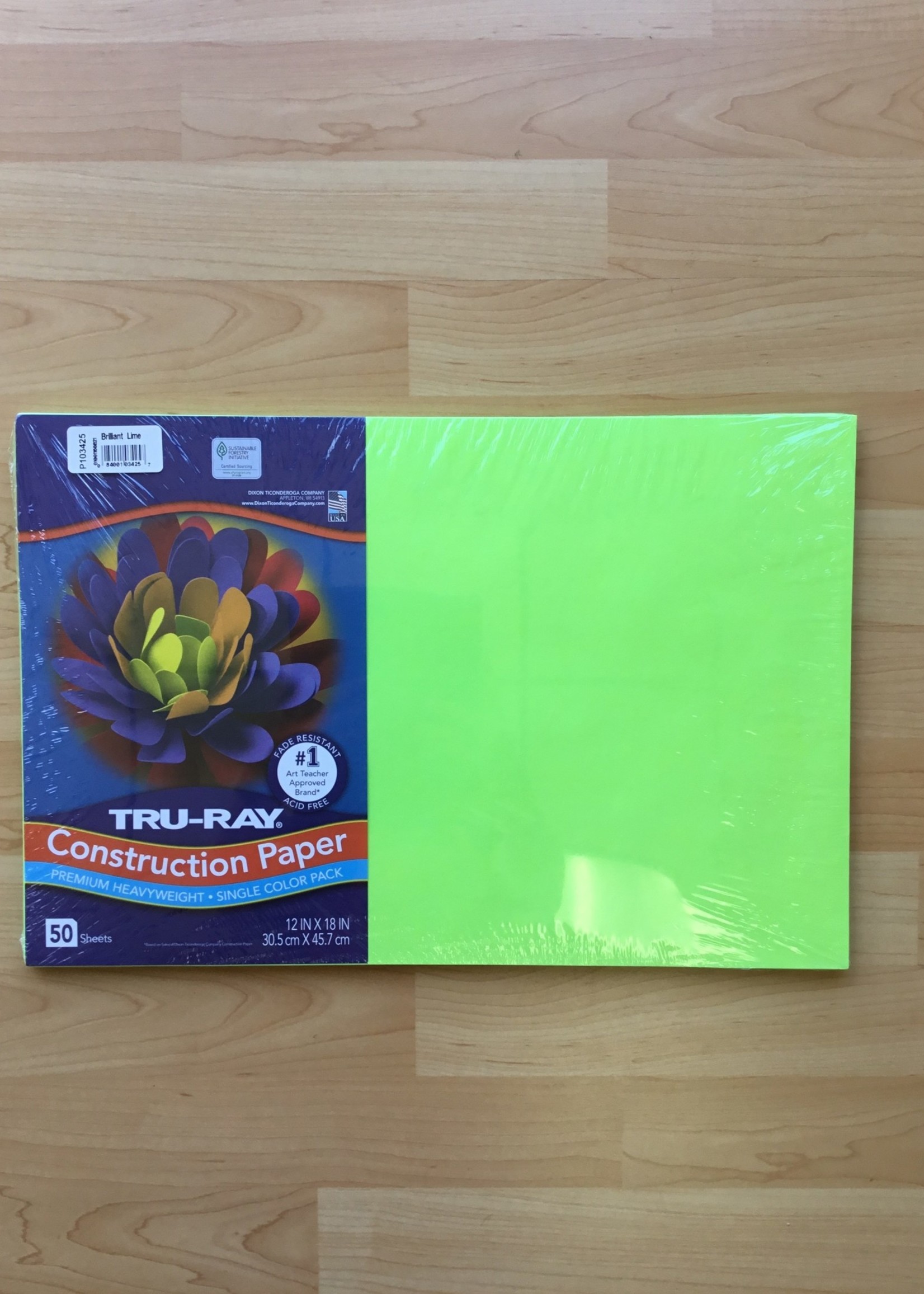 Brilliant Lime 12 x 18 Tru-Ray Construction Paper - School Spot