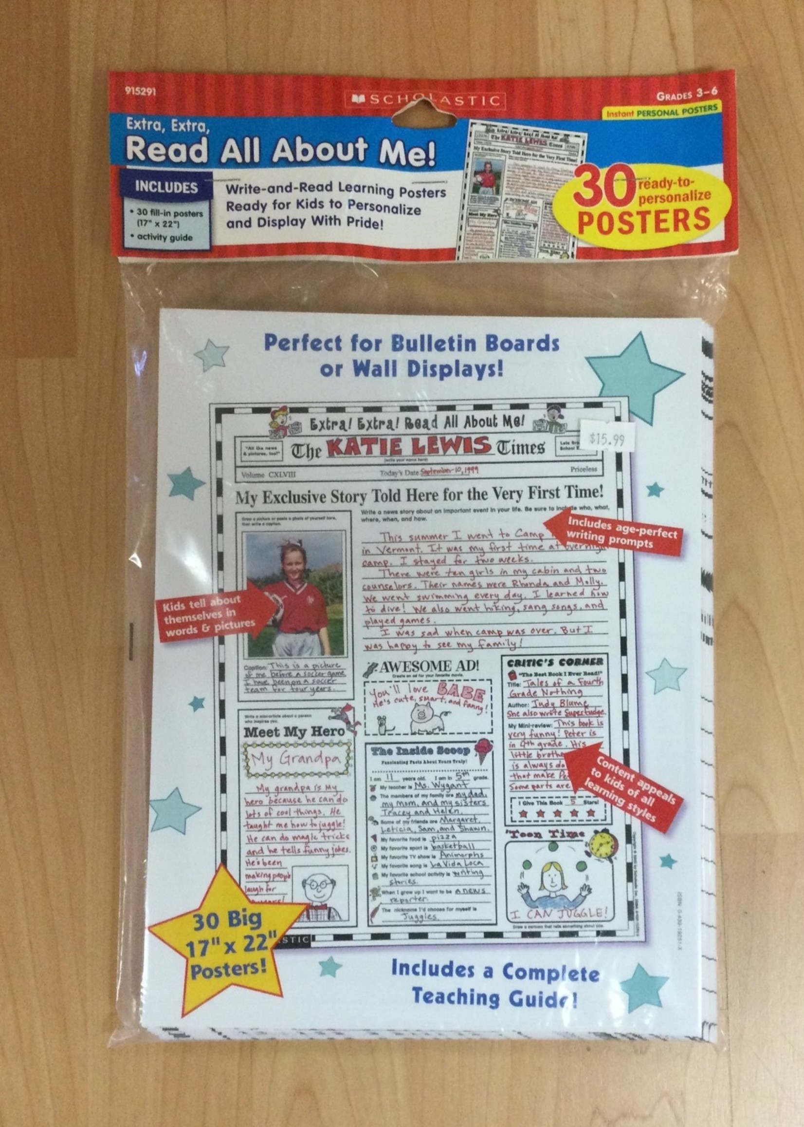 Gr 3-6 Read All About Me! 30 posters