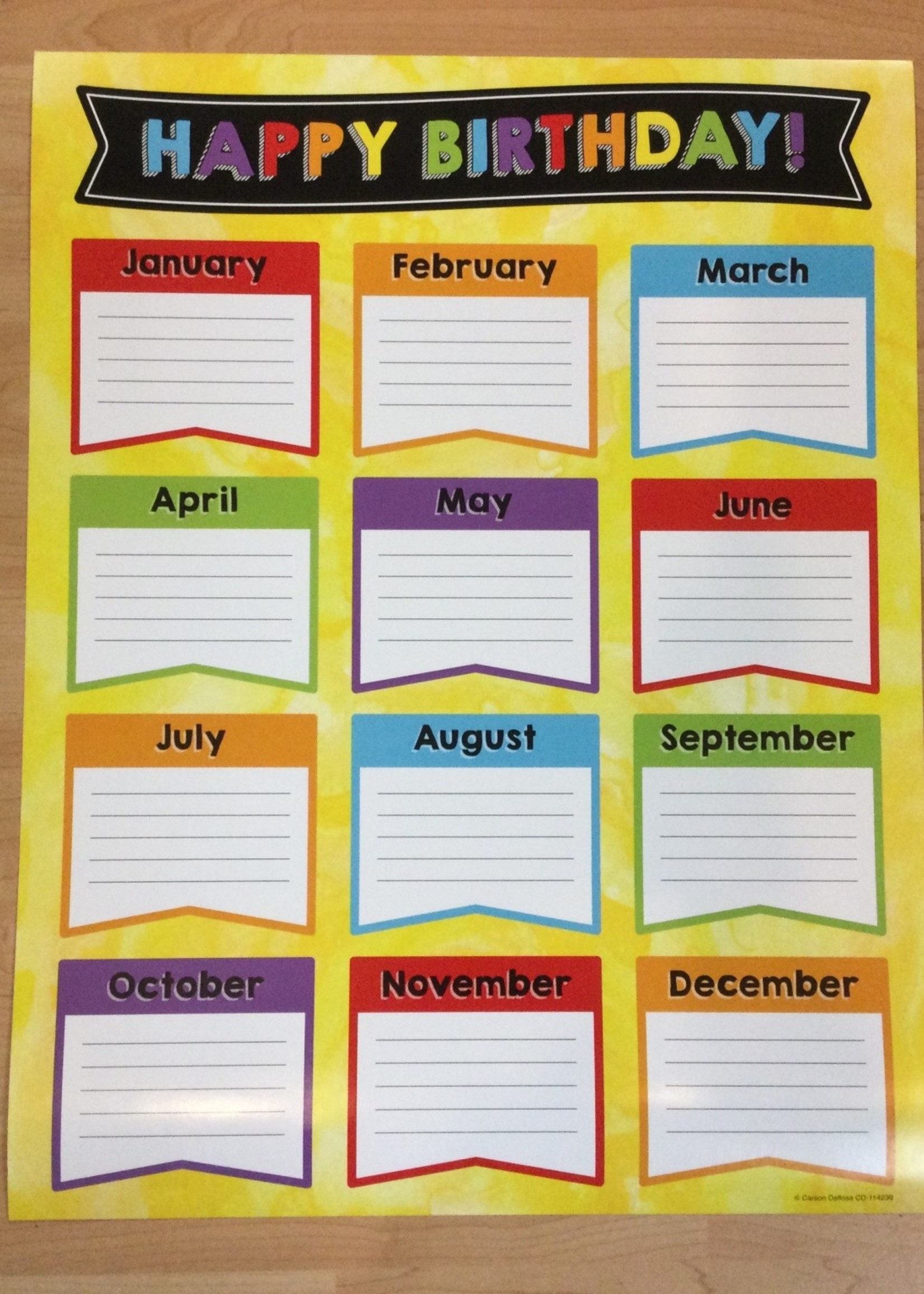 Celebrate Learning Birthday Chart