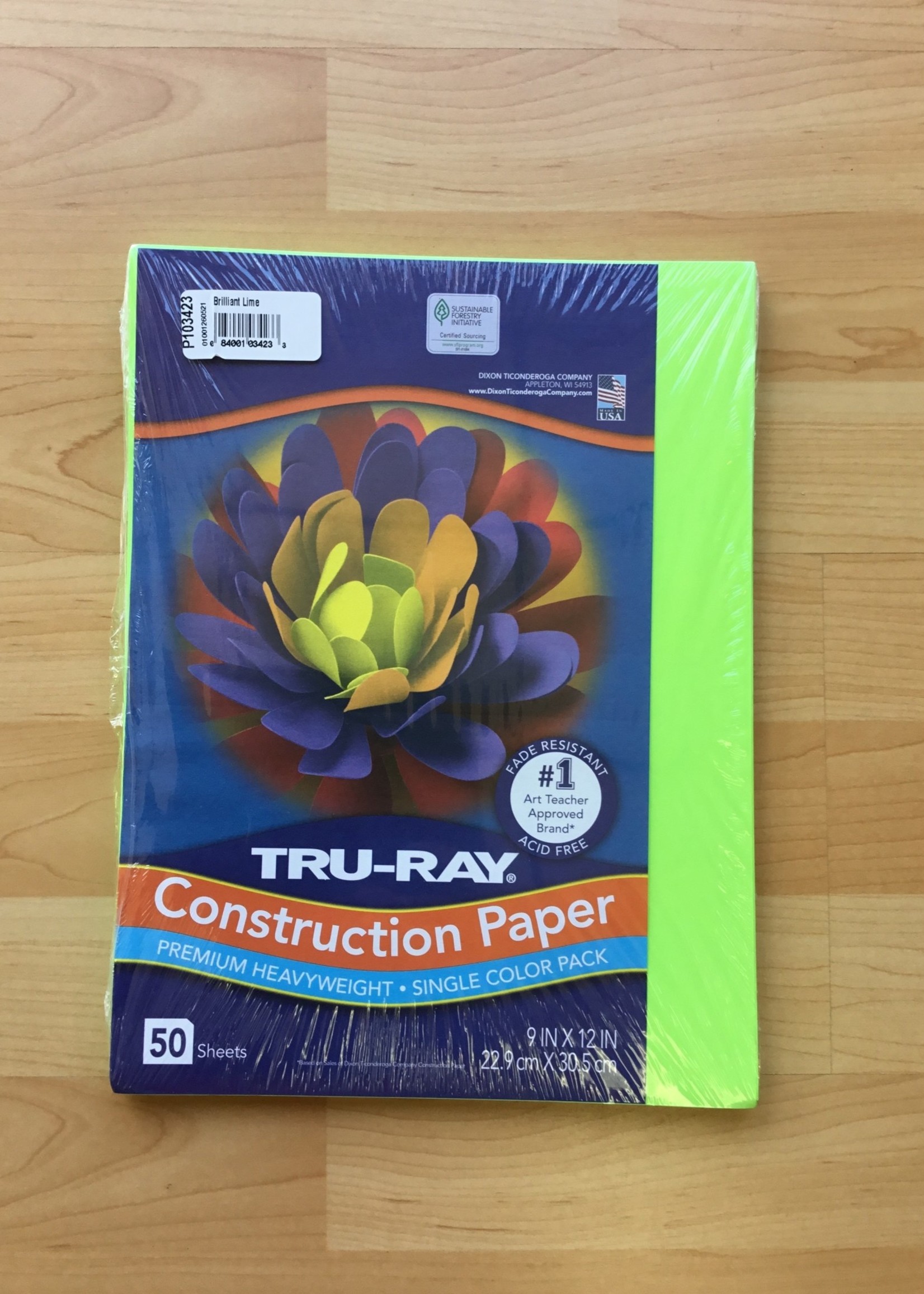 Brilliant Lime 9" x 12" Tru-Ray Construction Paper