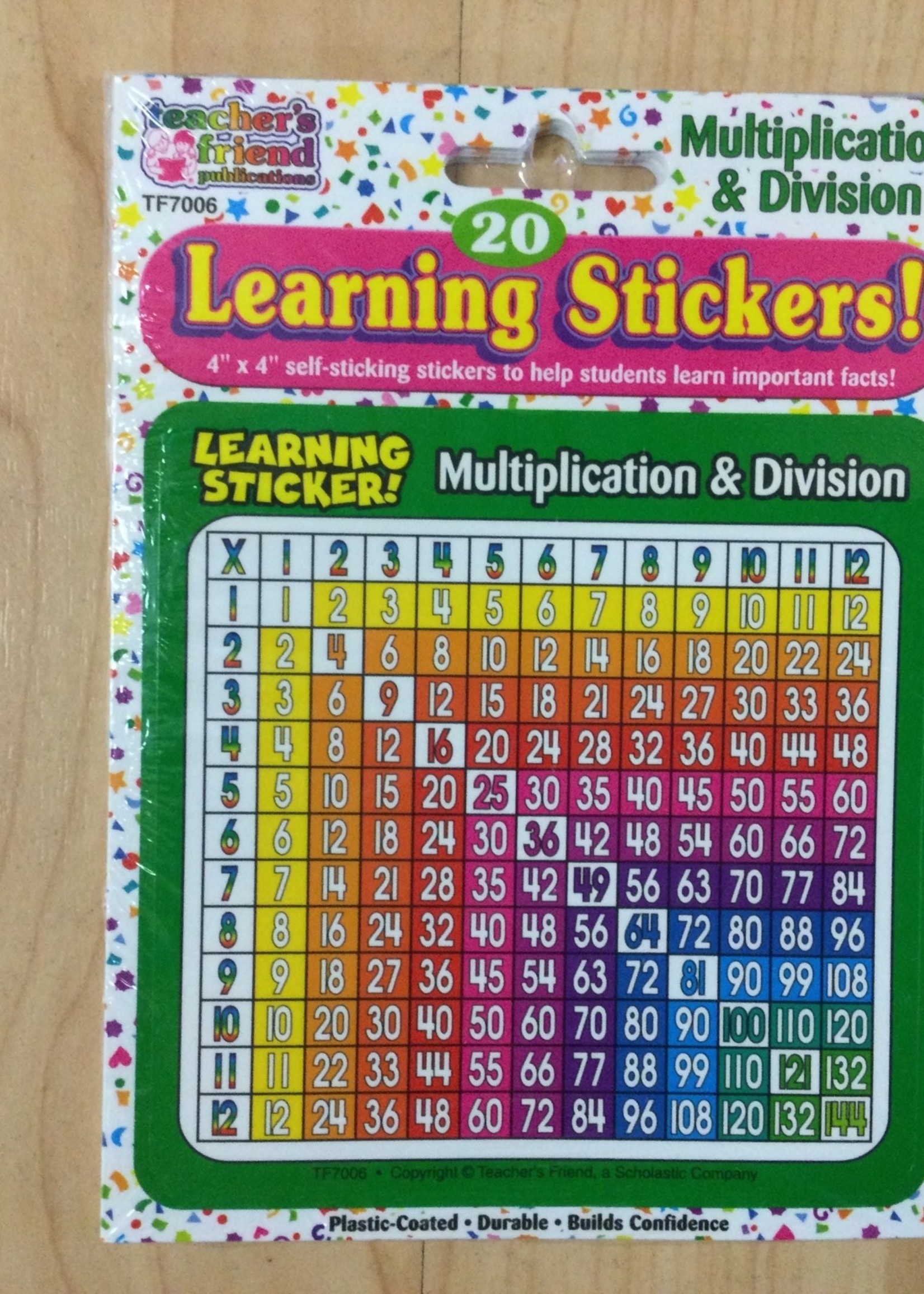 Learning Stickers-Multiplication 20pc