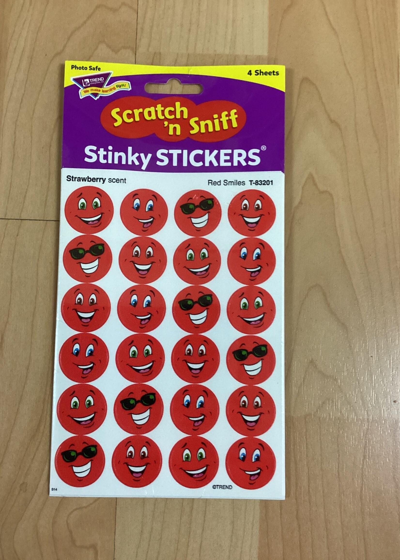 Red Smiles Strawberry Stinky Stickers