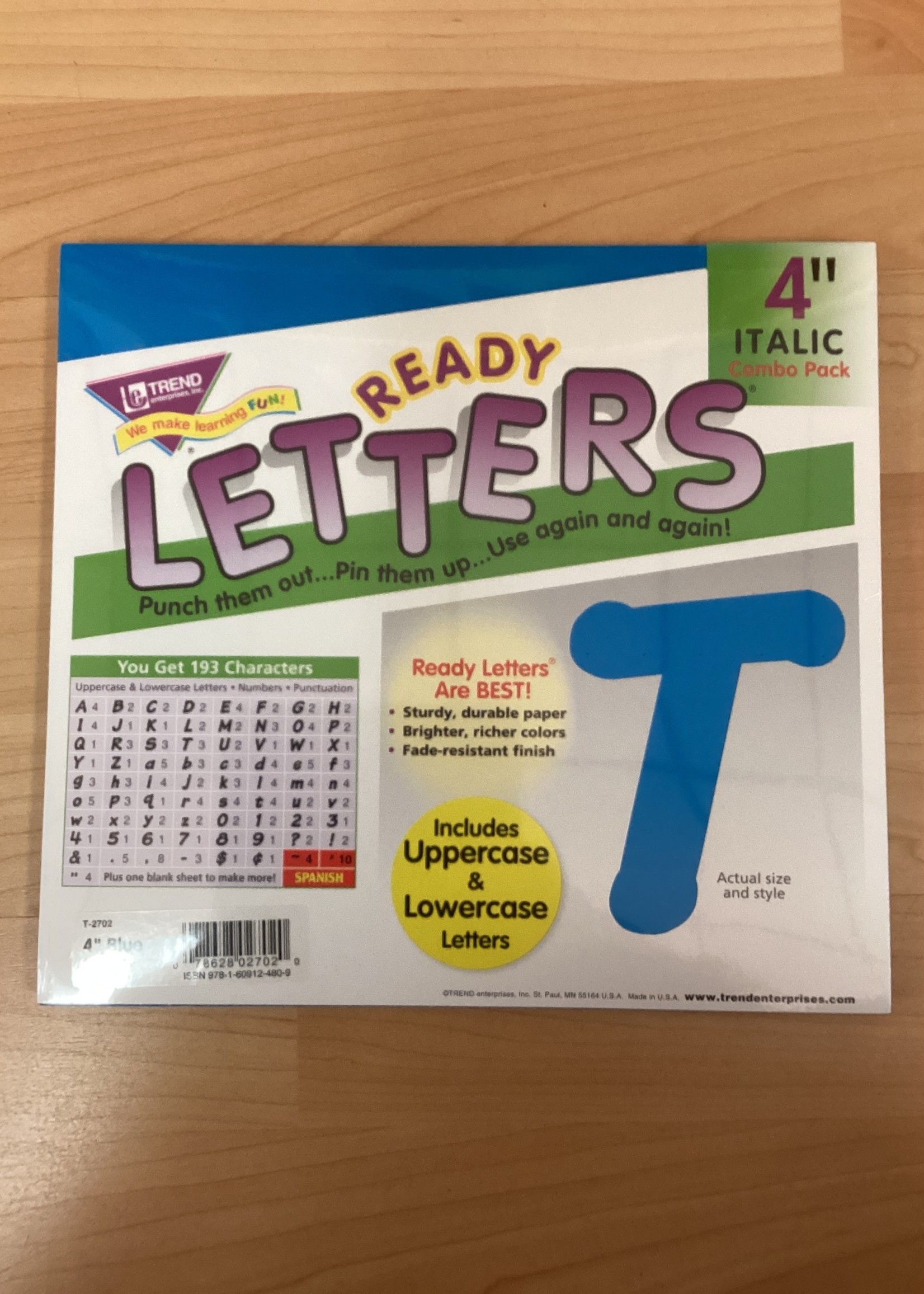 Blue 4" Italic Letter Combo Pack 193pc