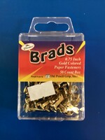 Brads Gold Color Paper Fastener 50pk