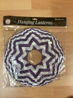 14" Purple Chevron Lantern