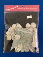 Silver/Blue Triangle & Flag Bunting 9.5'