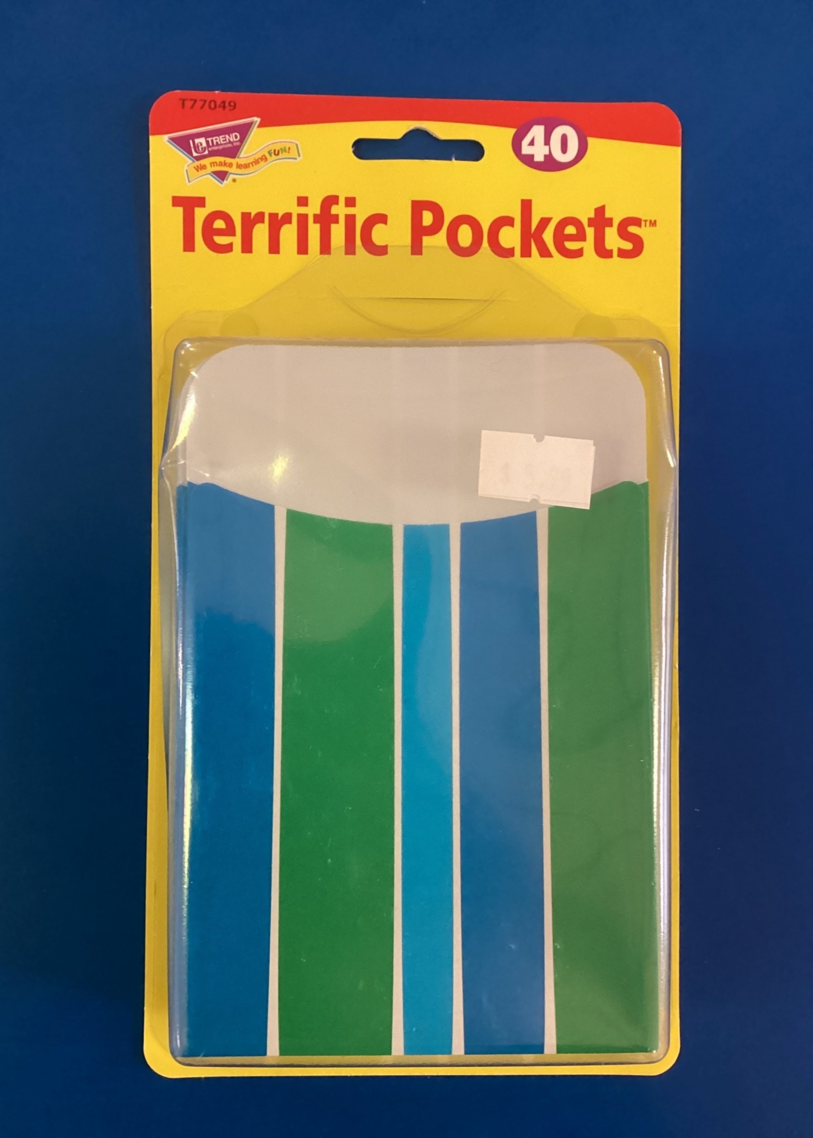 Stripe-tacular Cool Blue Library Pockets