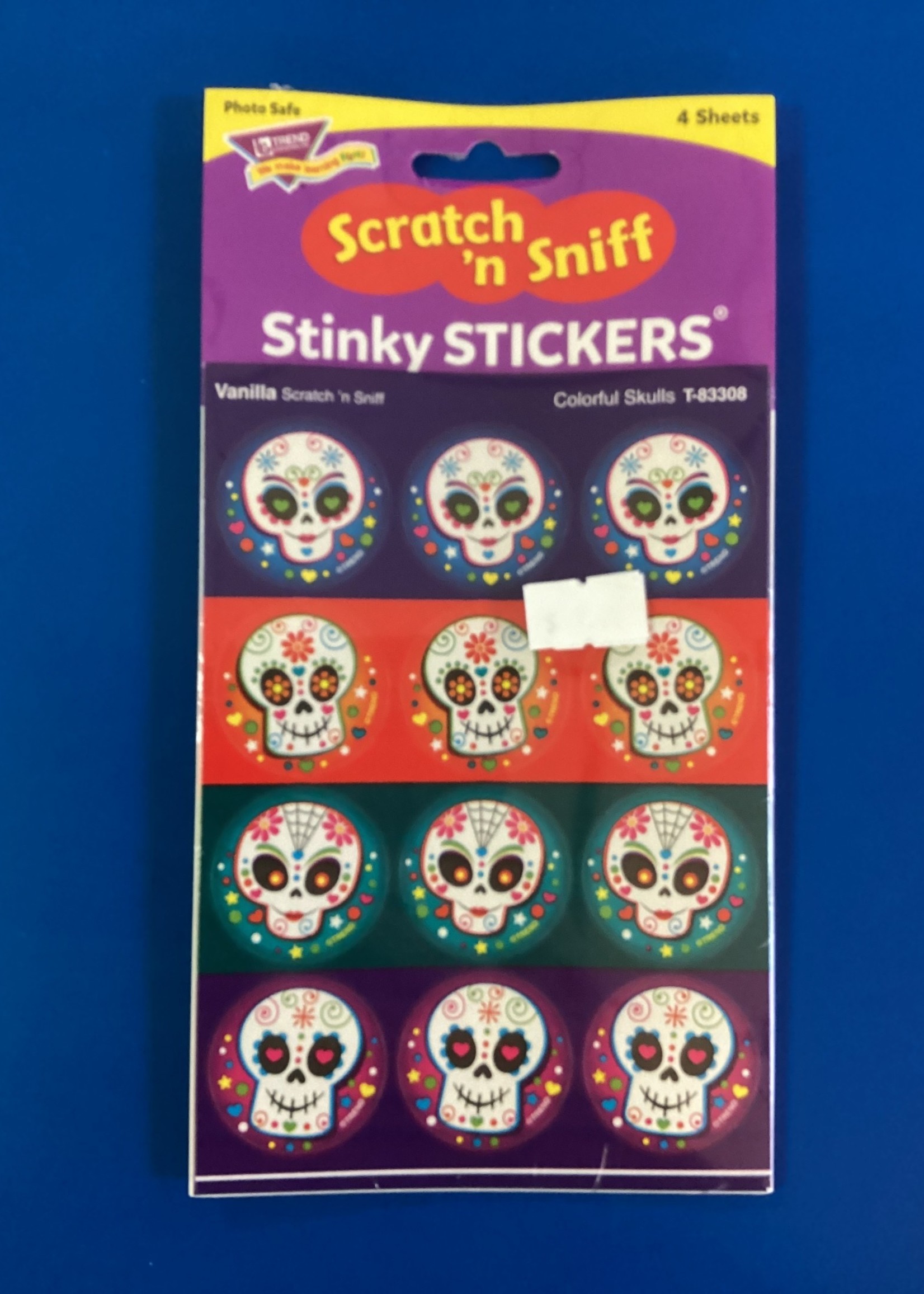 Colorful Skulls Vanilla Stickers 48pc