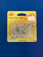 Clear Push Pins 25 Pack