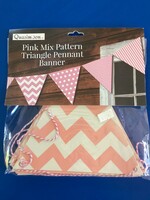 Pink Mix Pattern Triangle Pennants 11'