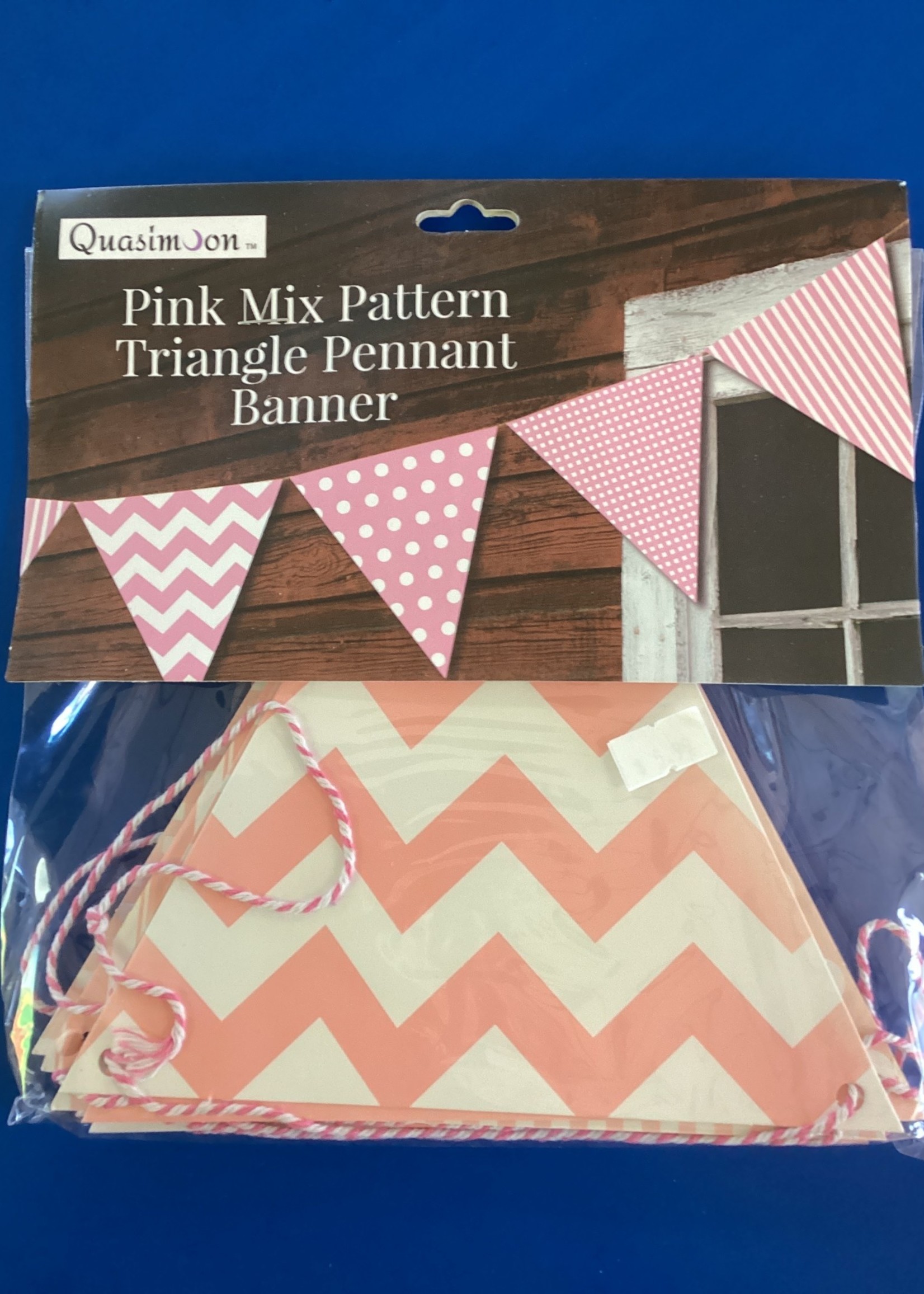 Pink Mix Pattern Triangle Pennants 11'