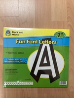 Black and White Fun Font Letters 7" 120pc