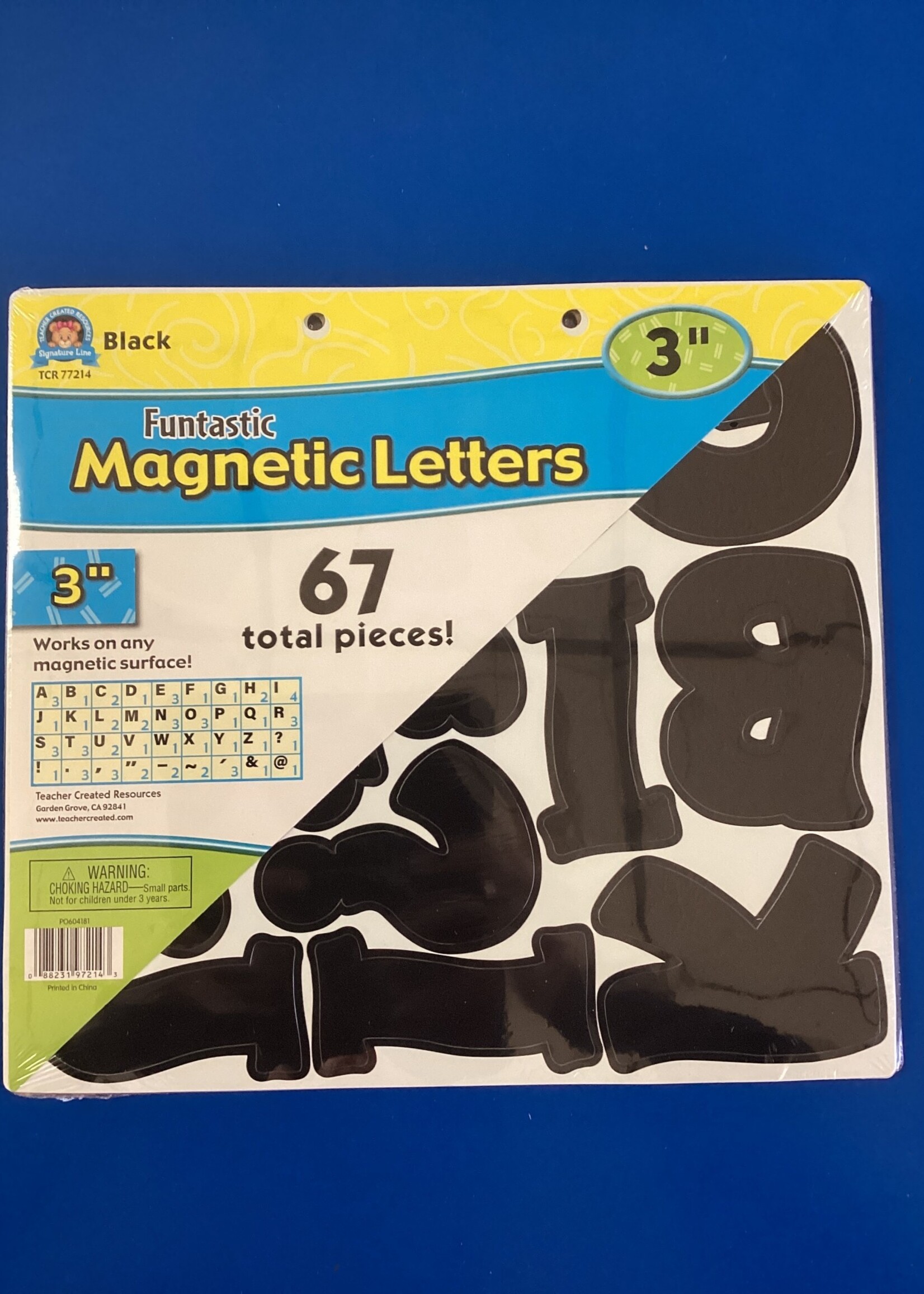 Black Funtastic Magnetic Letters 3" 67pc