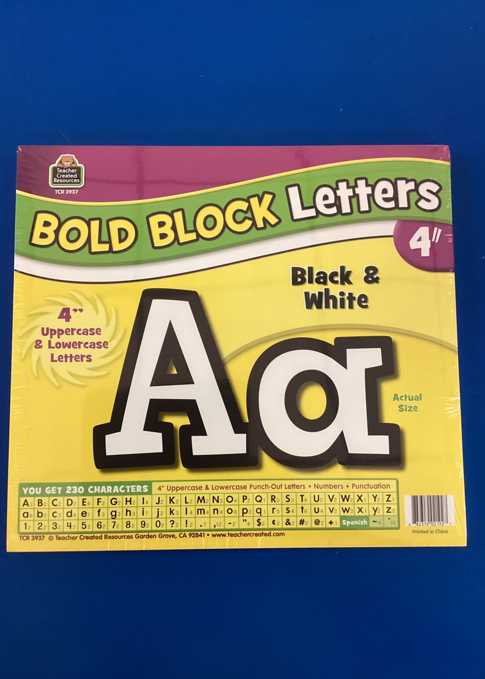 Black and White Bold Block 4" Letters 230pc