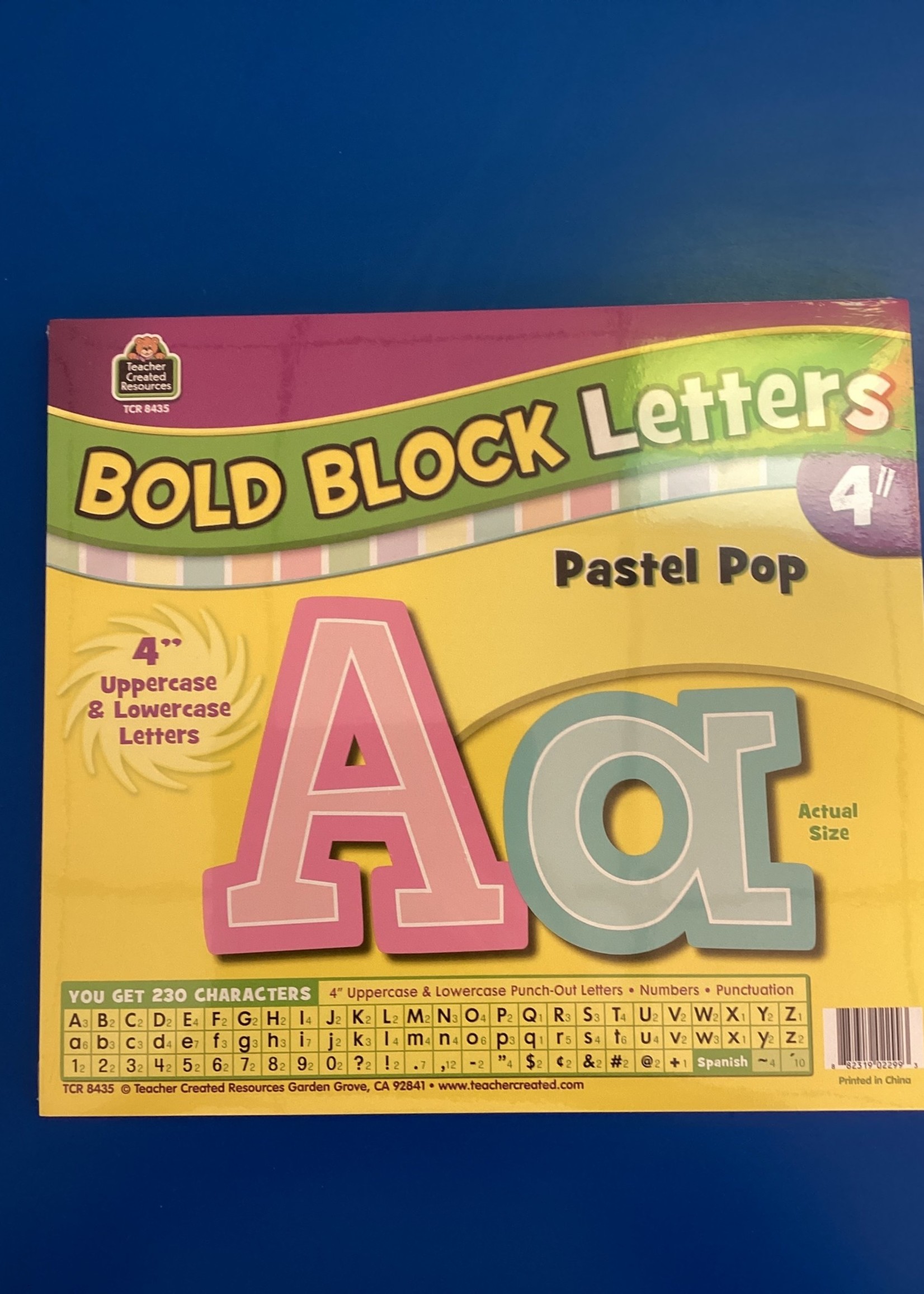 Pastel Pop 4" Bold Block Letters 230pc