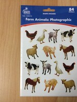 Farm Animal Photo Stickers 84pc