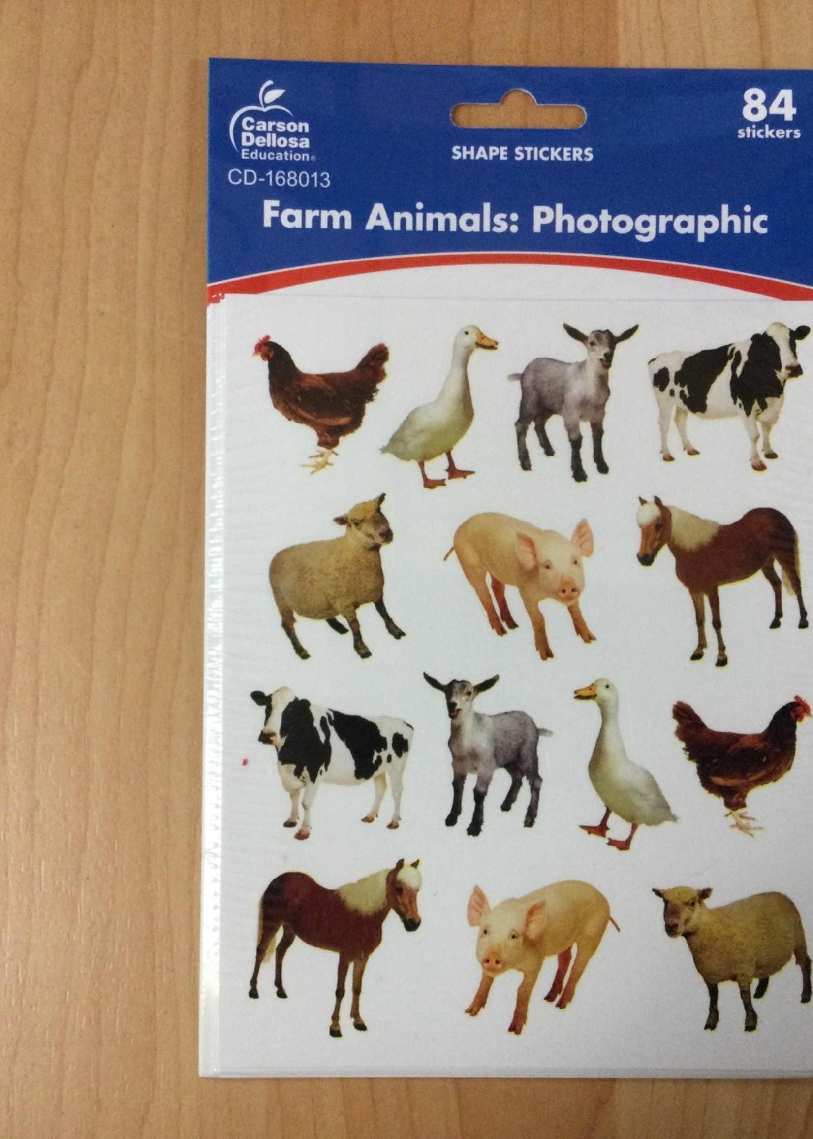 Farm Animal Photo Stickers 84pc
