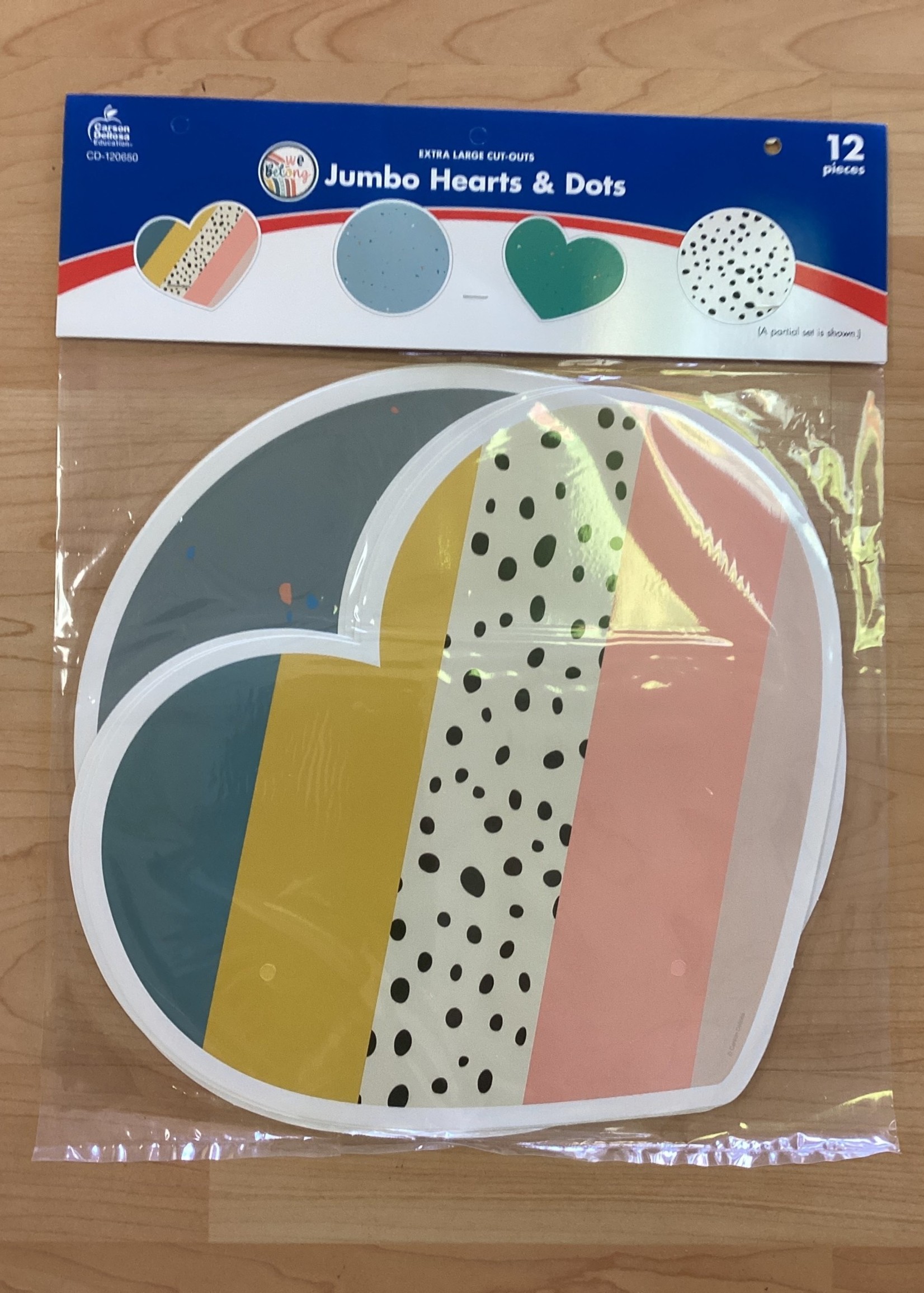We Belong Jumbo Hearts & Dots Cutouts 12pc