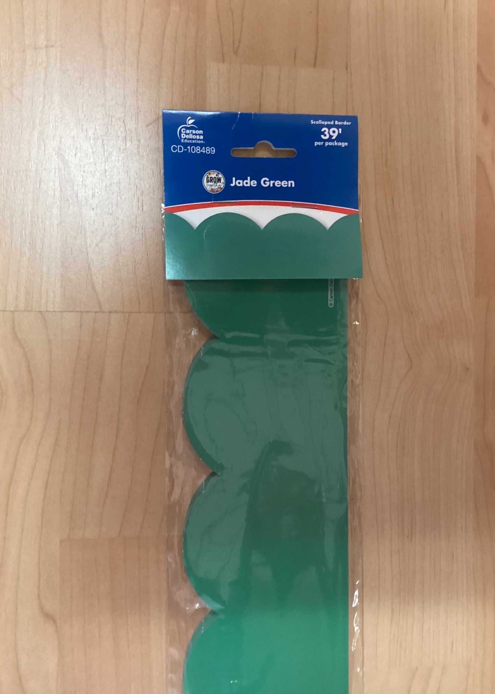 Grow Together Jade Green Scalloped Border 39'