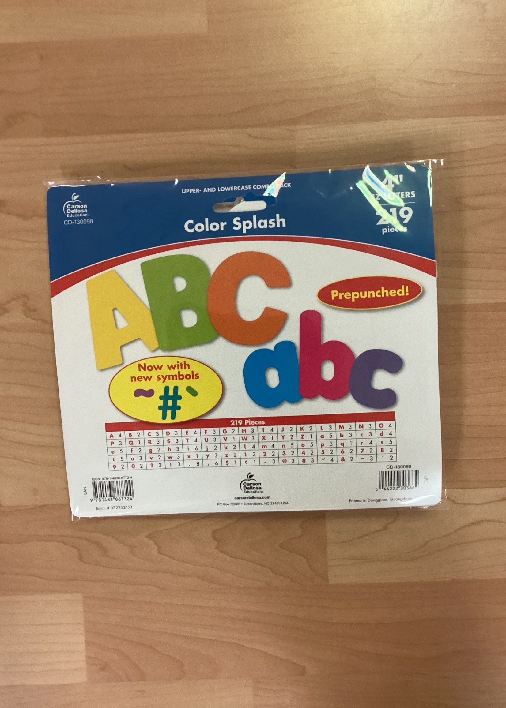 Color Splash Combo Pack Bulletin Board Letters 219pc